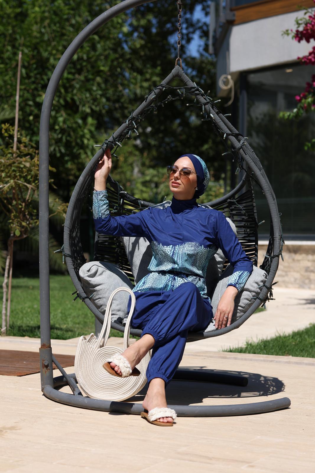 Corn Desen Allerli Tasarım Tesettür Tulum Mayo | NS Tasarim