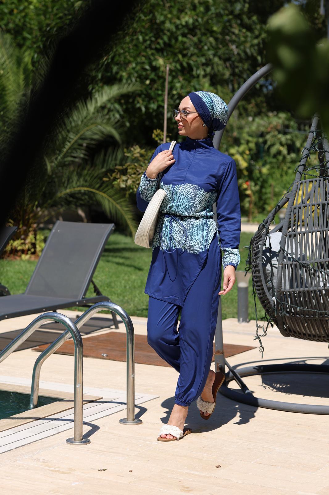 Corn Desen Allerli Tasarım Tesettür Tulum Mayo | NS Tasarim