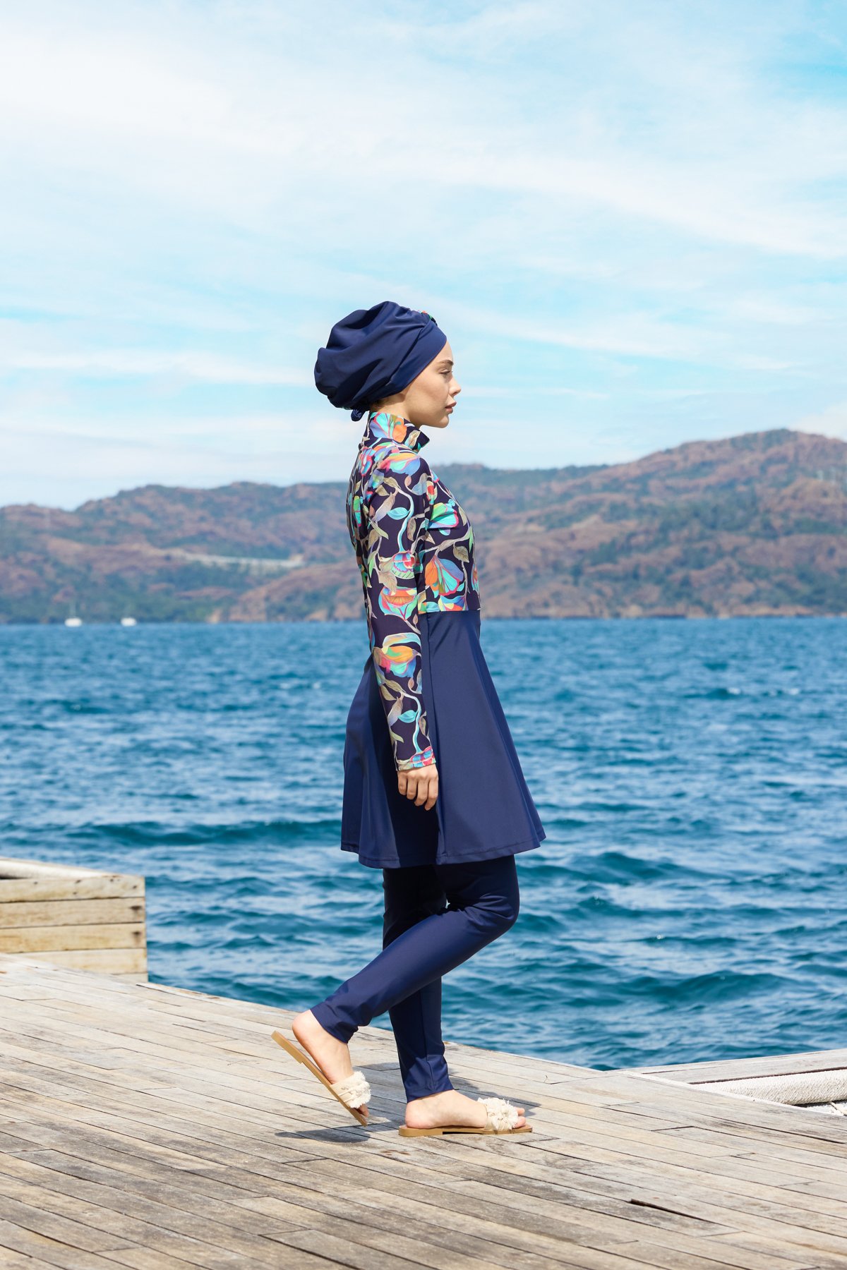 Ebru Model Lycralı Tasarım Tesettür İkili Mayo Takım | Markasız