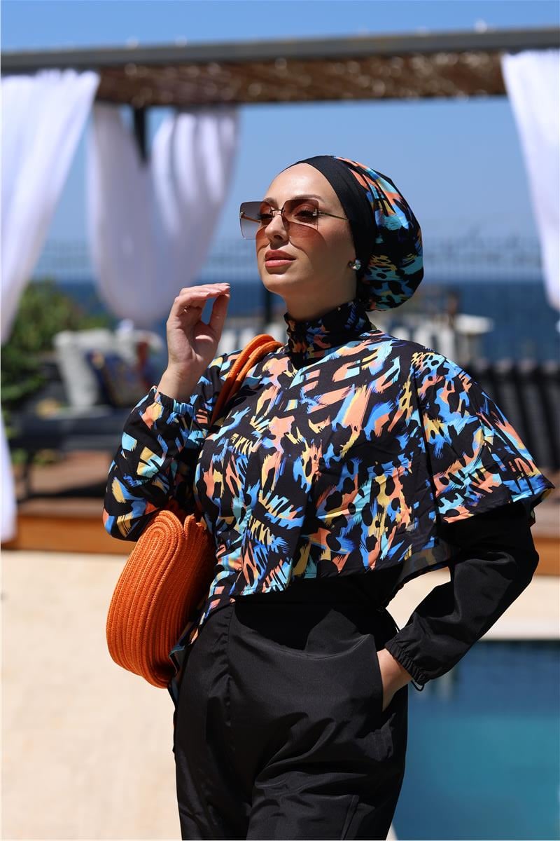 Pelerin Model Senfoni Tasarım Tesettür Tulum Mayo | NS Tasarim