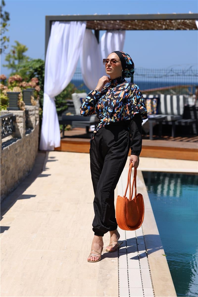 Pelerin Model Senfoni Tasarım Tesettür Tulum Mayo | NS Tasarim