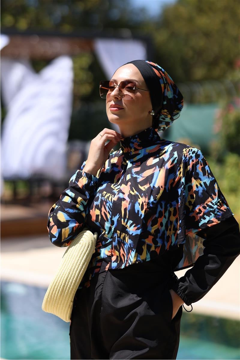 Pelerin Model Senfoni Tasarım Tesettür Tulum Mayo | NS Tasarim