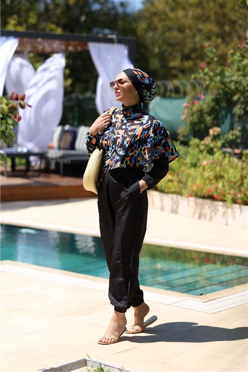 Pelerin Model Senfoni Tasarım Tesettür Tulum Mayo | NS Tasarim