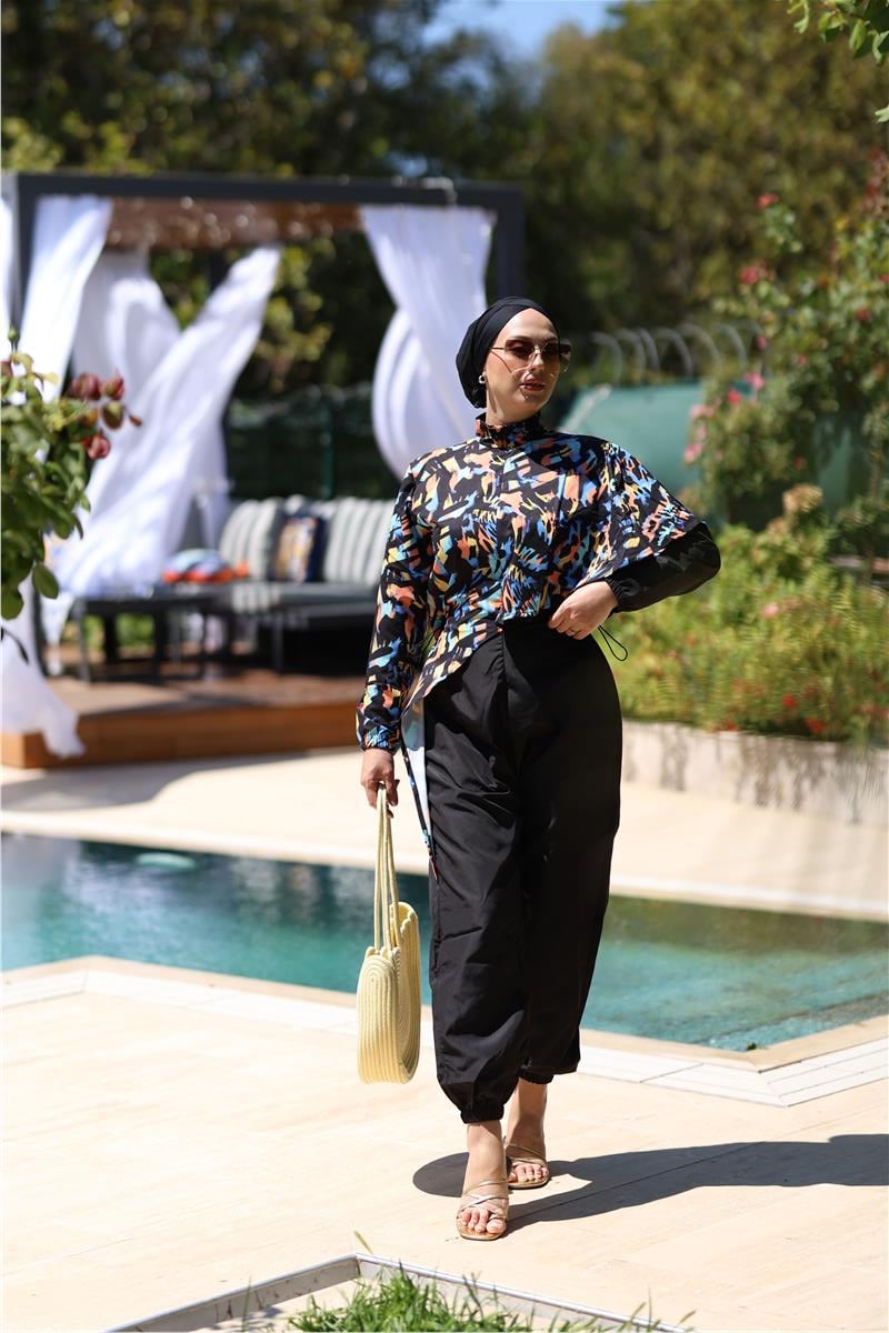 Pelerin Model Senfoni Tasarım Tesettür Tulum Mayo | NS Tasarim