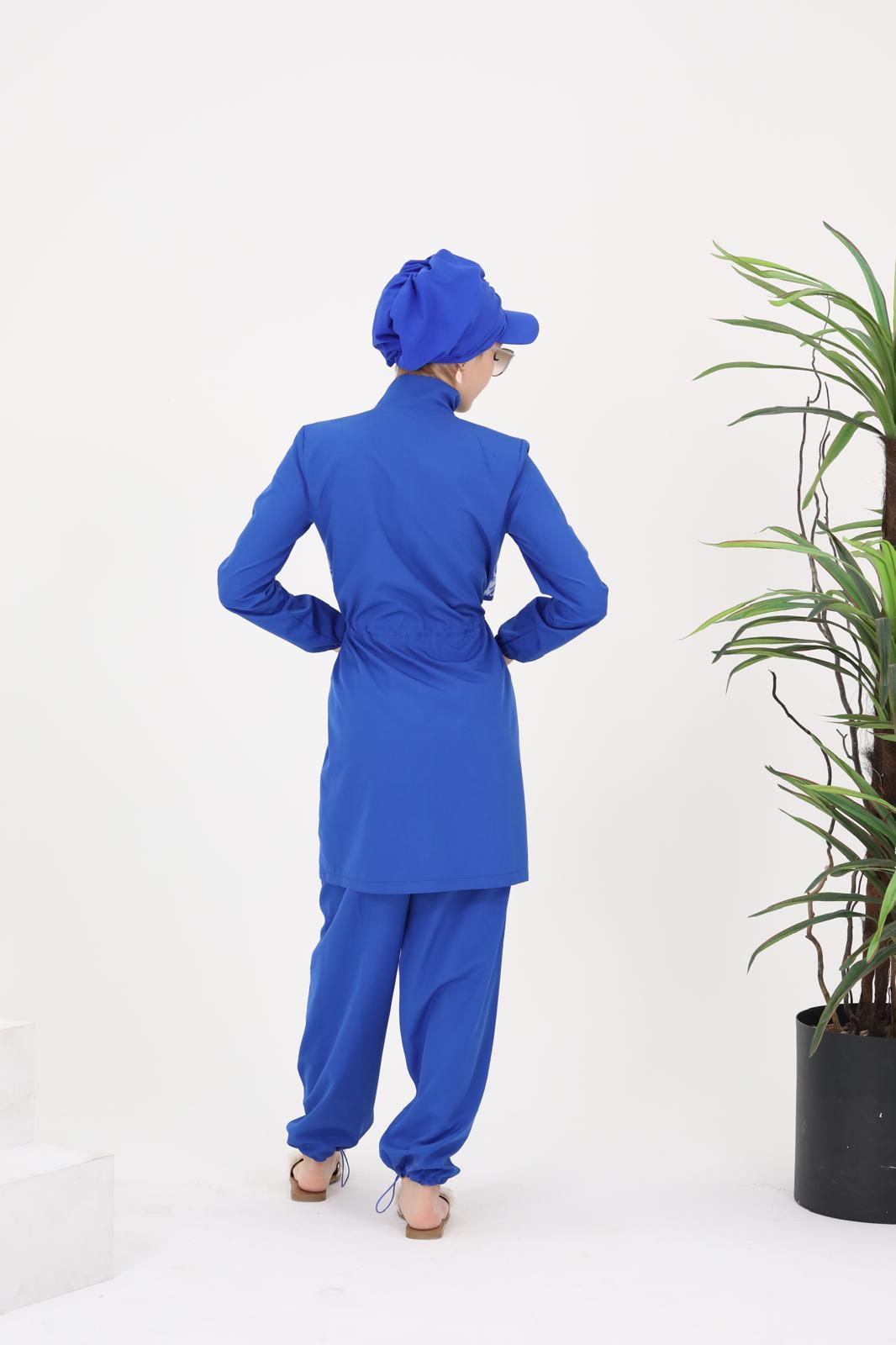 Sabrina Mavi Tasarım Tesettür İkili Takım Mayo | NS Tasarim