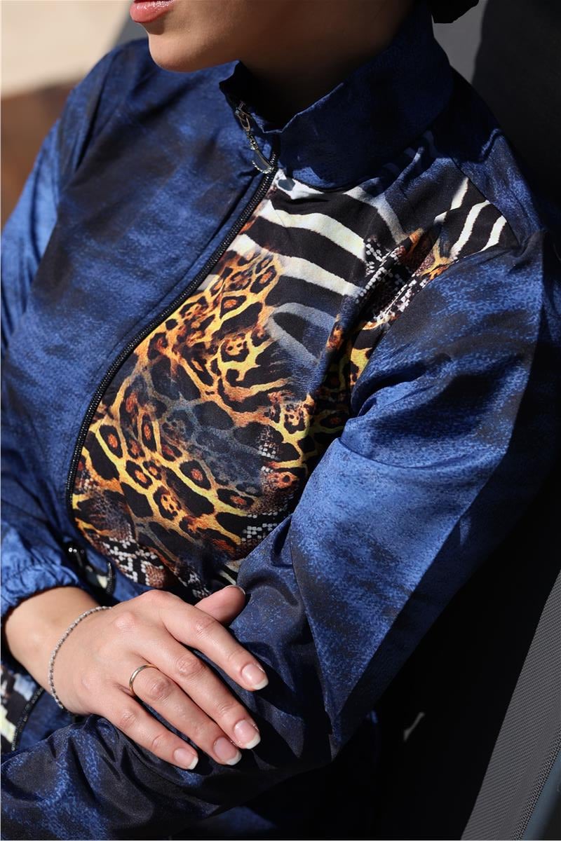 Safira Desen Spor Lycralı Tasarım Tesettür İkili Mayo Takım | NS Tasarim