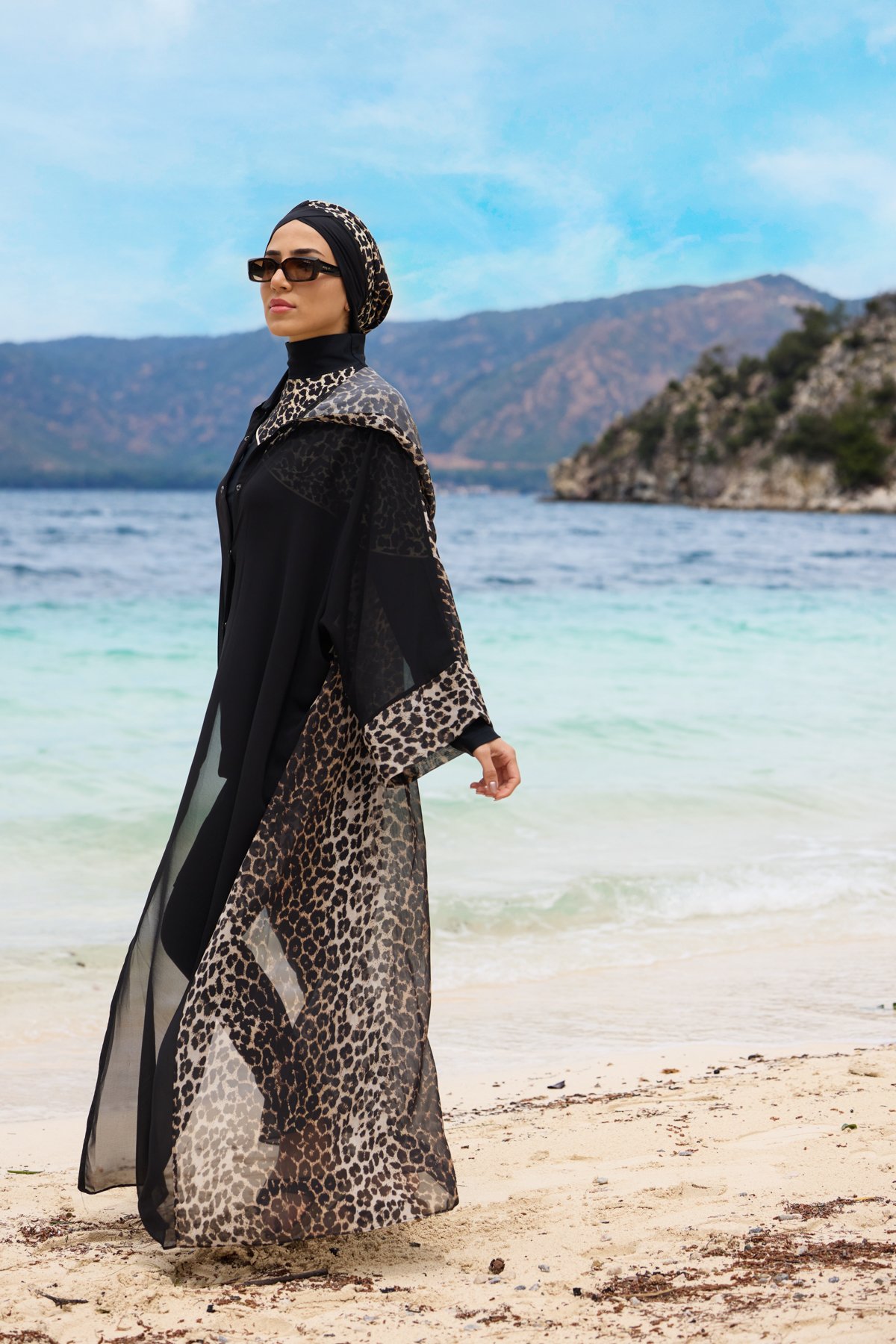 Serengeti Model Kapüşonlu Tasarım Tesettür Pareo | Markasız