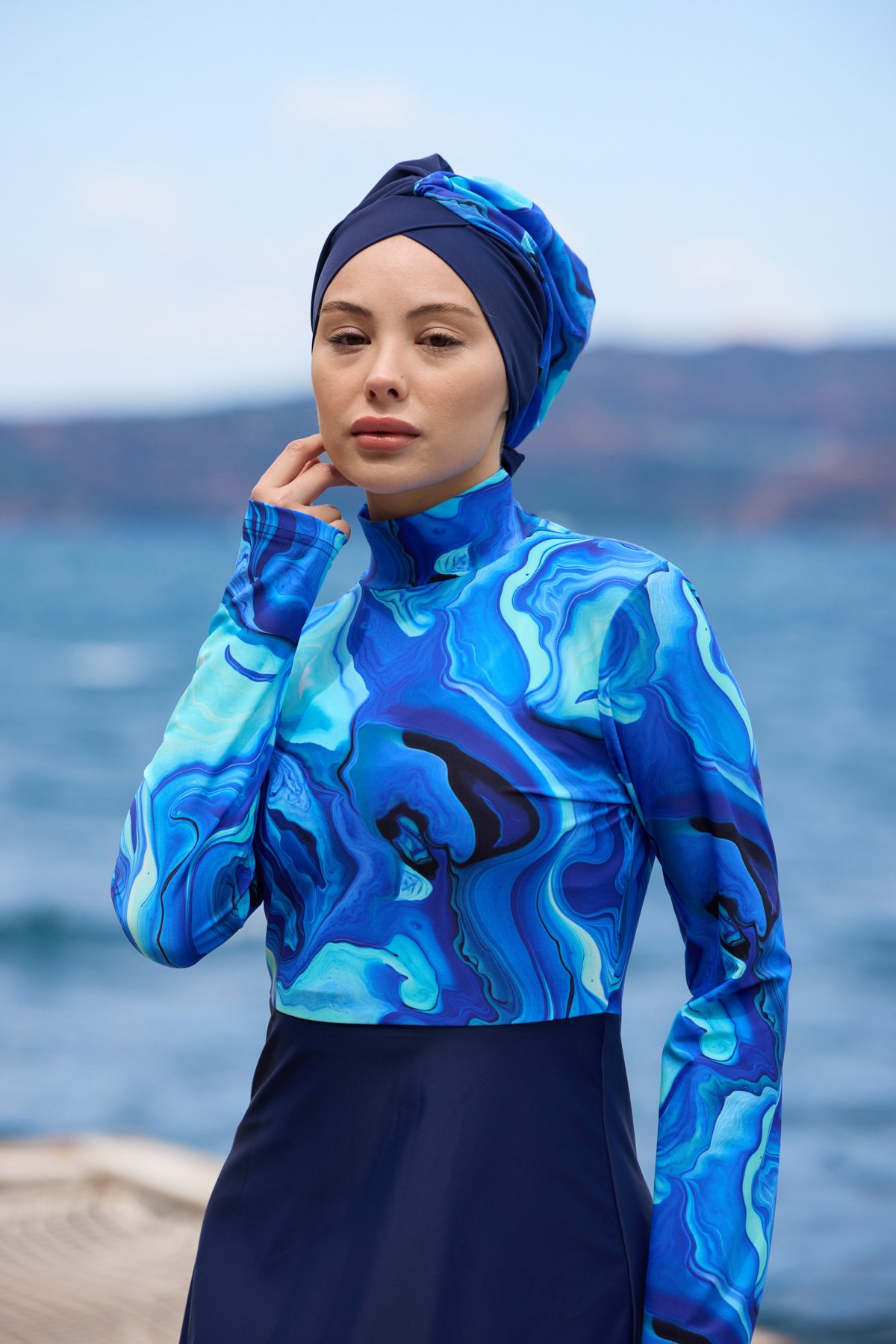 Yakamoz Model Lycralı Tasarım Tesettür İkili Mayo Takım | Markasız