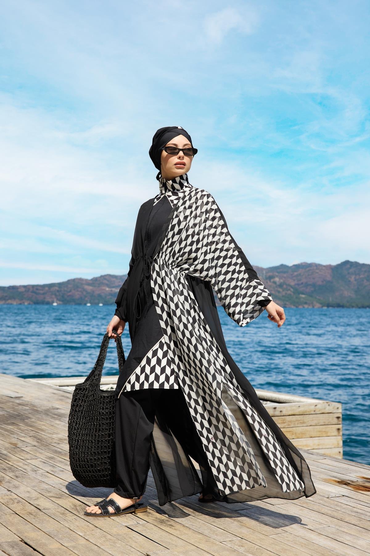 Zirya Model Kapüşonlu Tasarım Tesettür Pareo | NS Tasarim