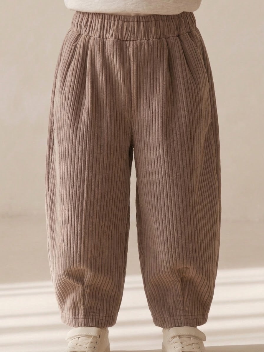 BEJ UNiSEX Yumuşak Dokulu Rahat Kesim Fitilli Kadife Balon Pantolon