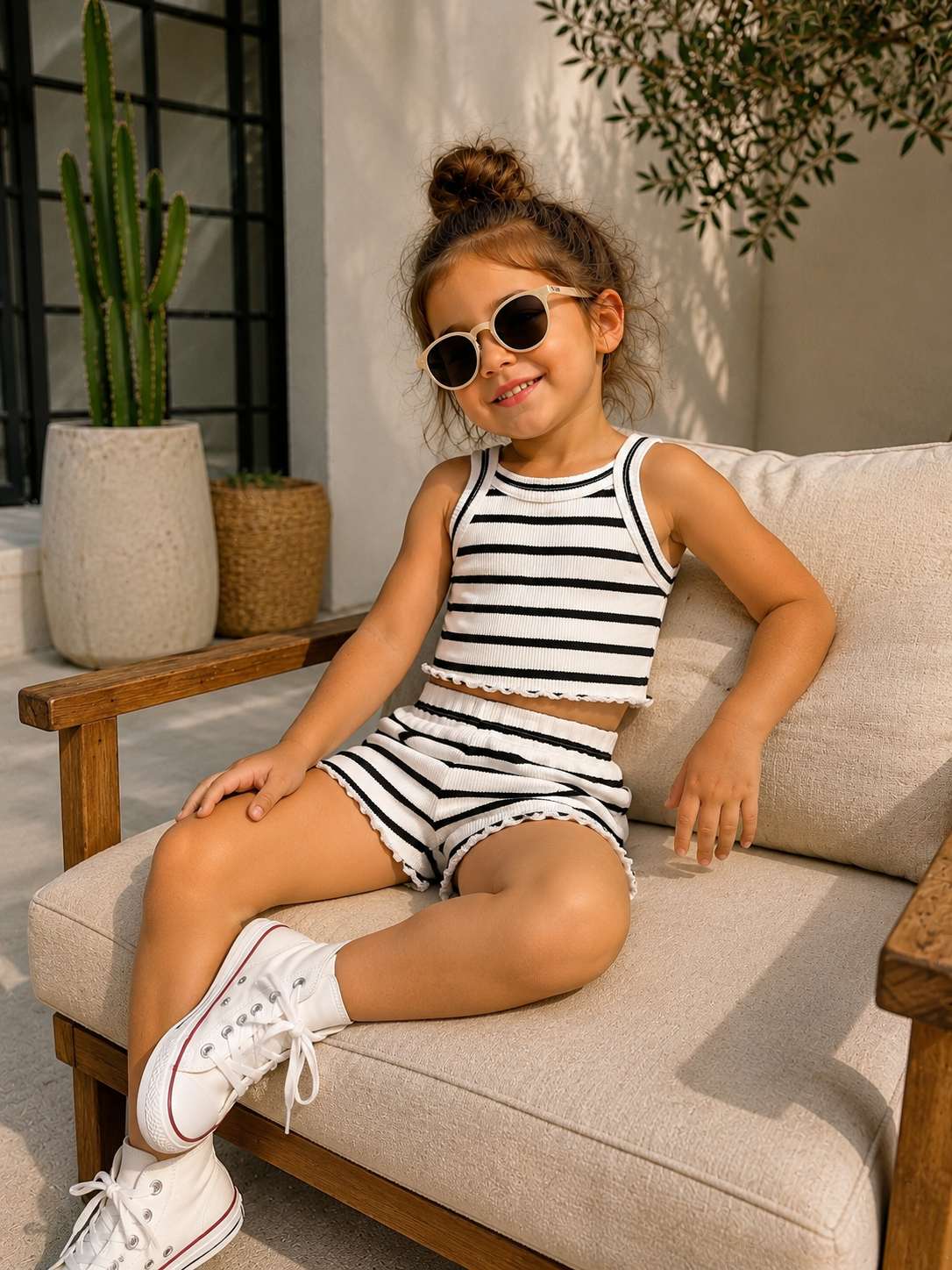 SİYAH-BEYAZ FİTİLLİ CROP TAKIM
