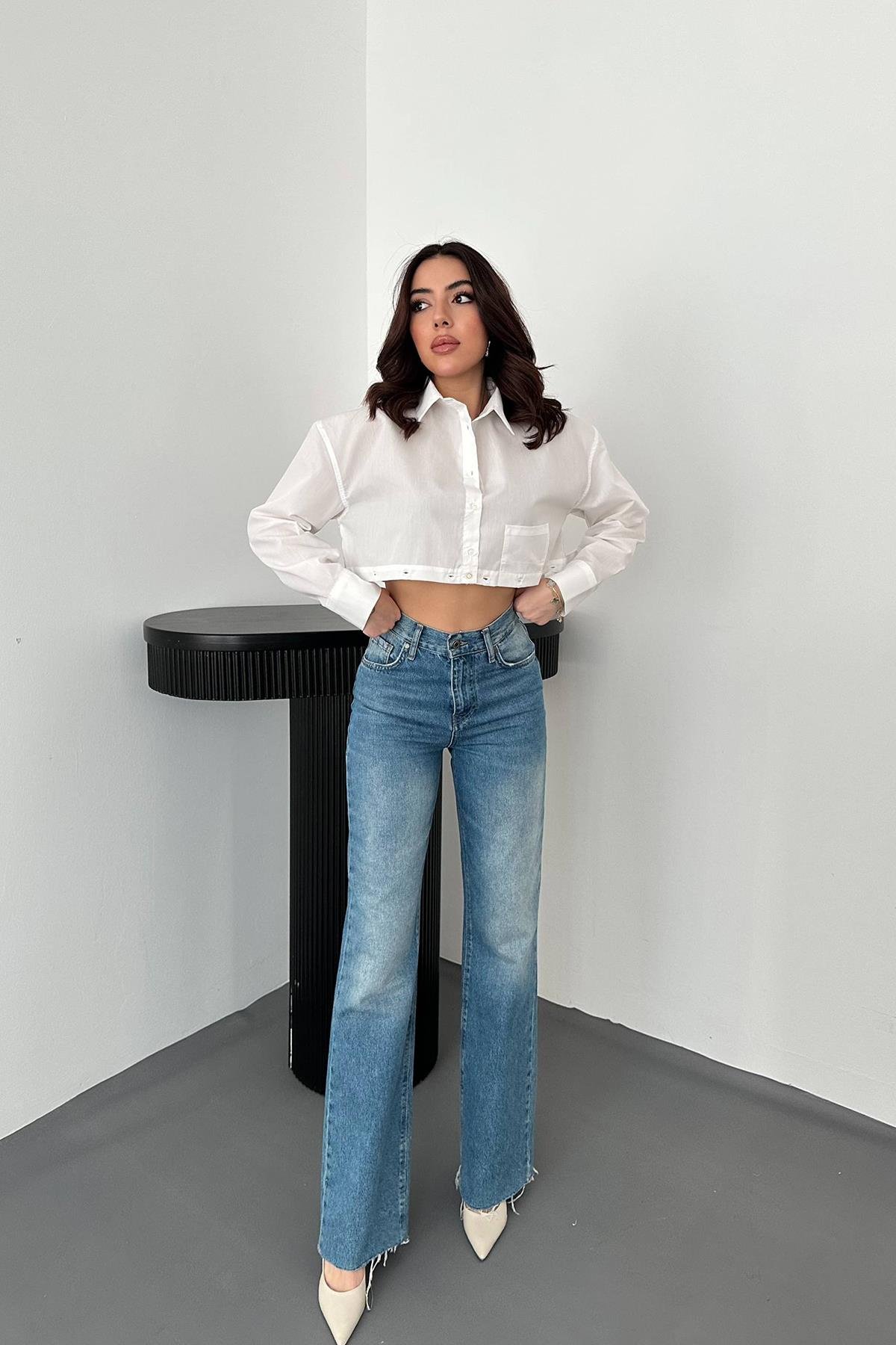 Wholesale White Poplin Shirt with Detachable Waist