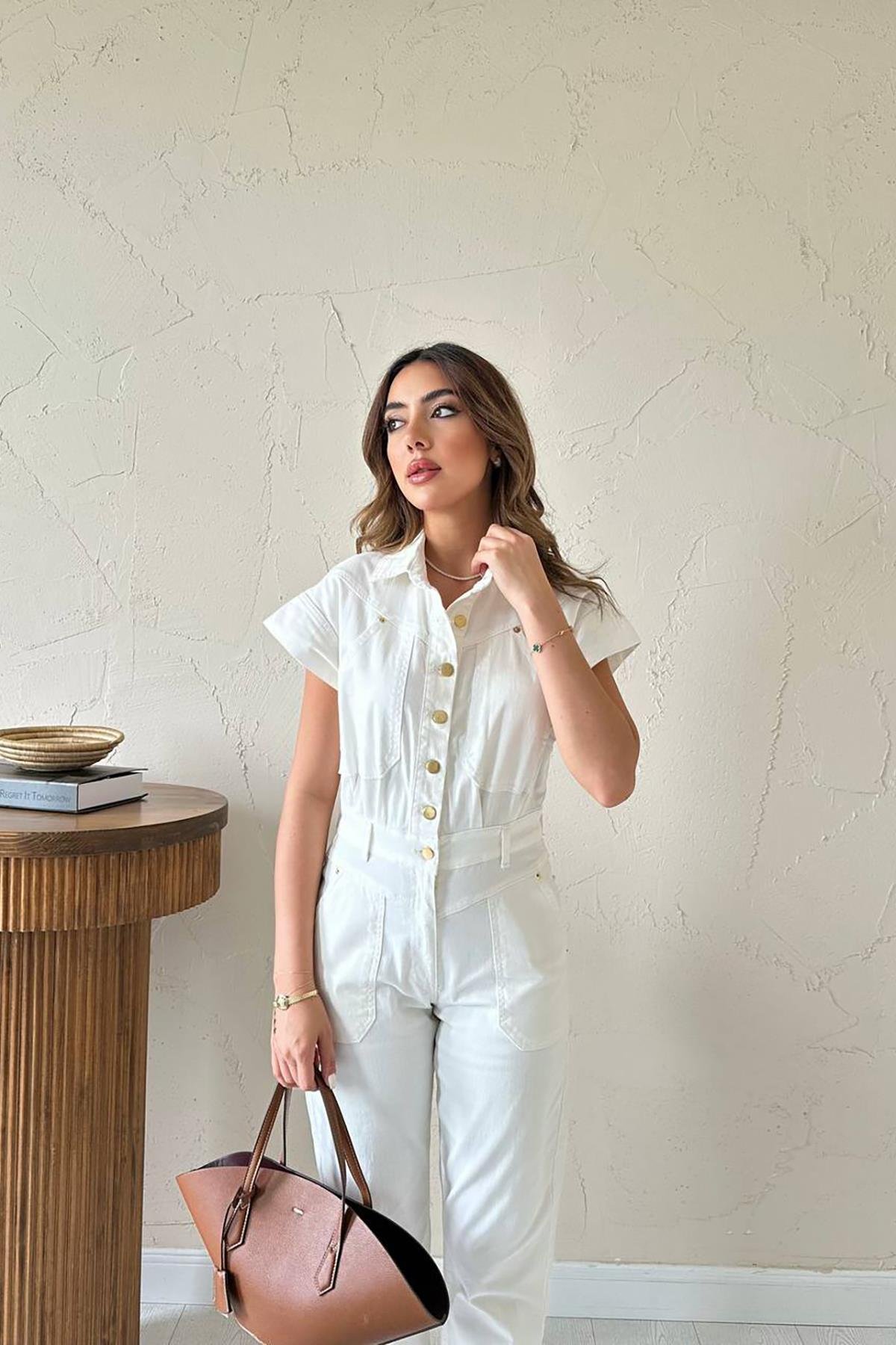 Toptan Beyaz Gabardin Kot Tulum ..