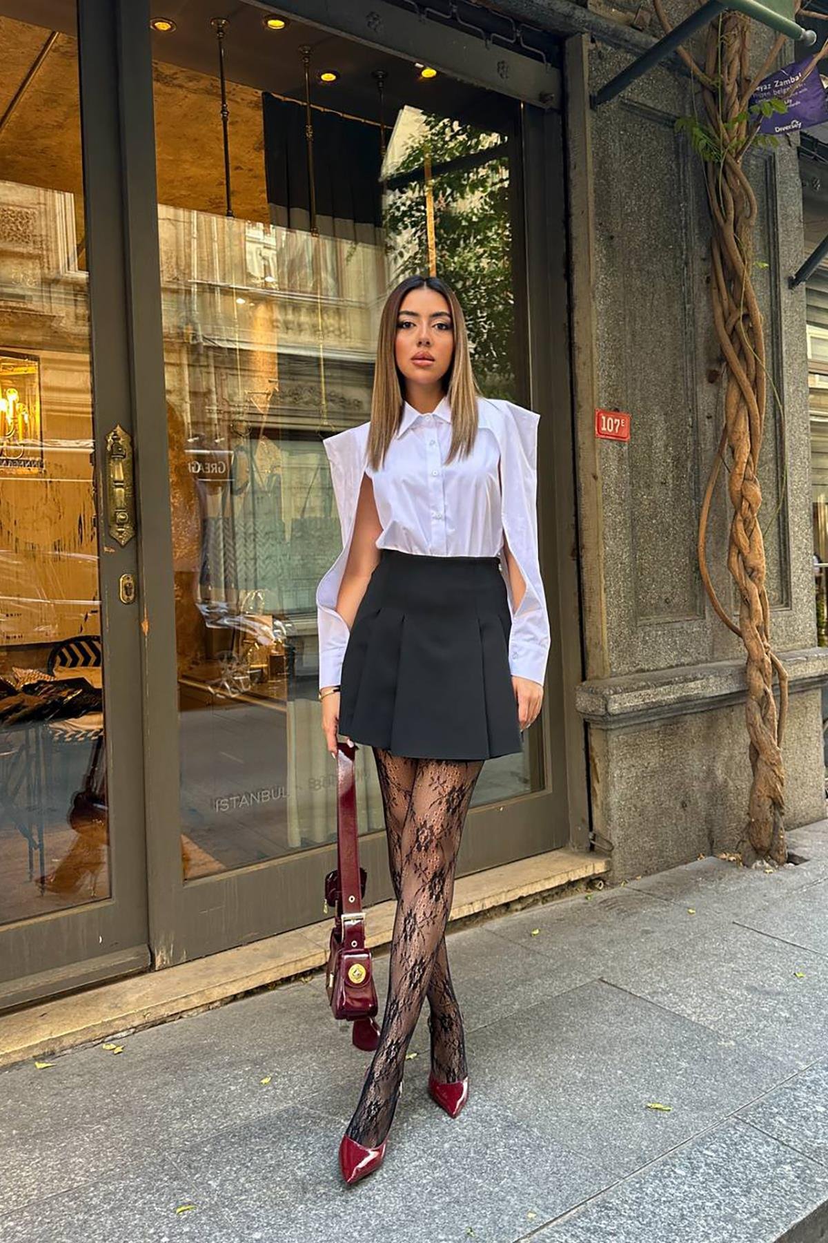 Toptan Beyaz Kol Detaylı Poplin Gömlek