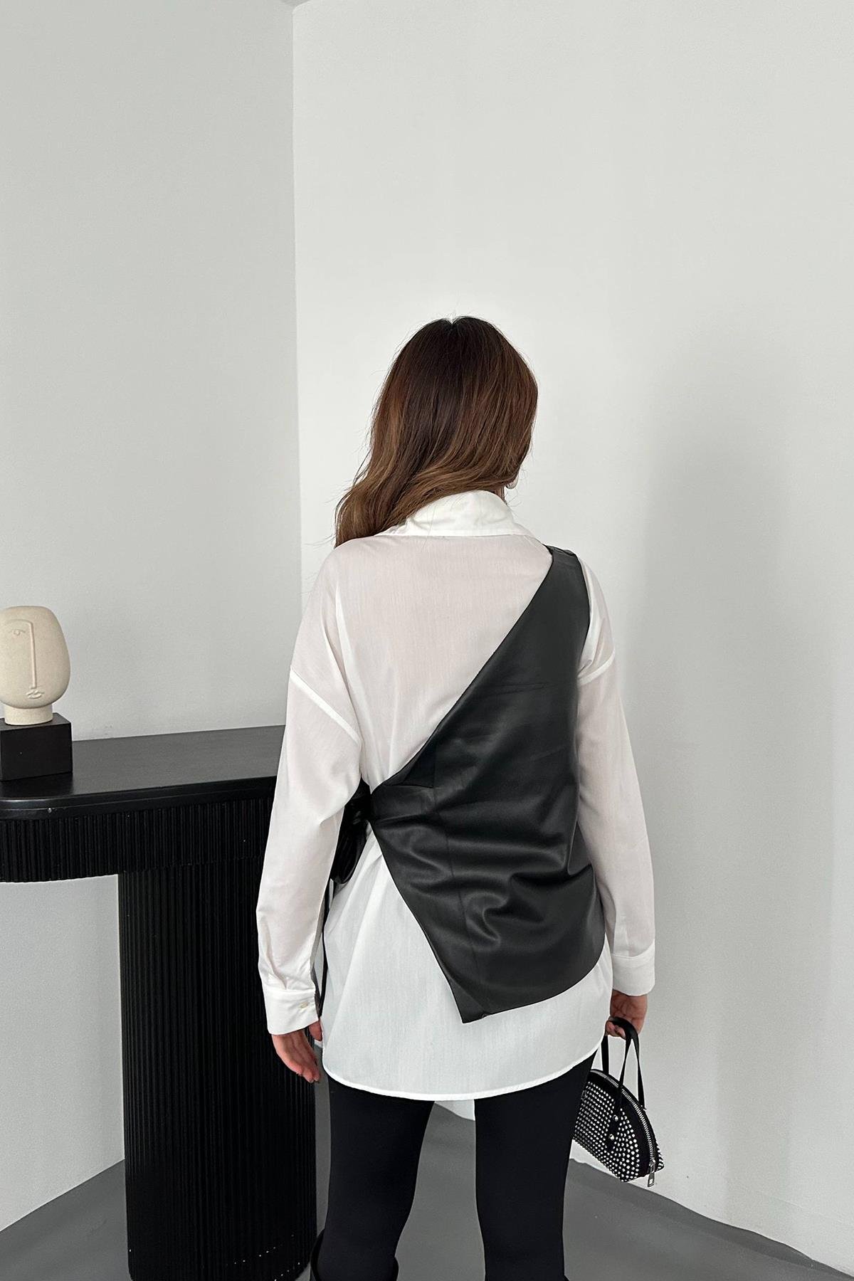 Wholesale White Side Tie Vest Shirt