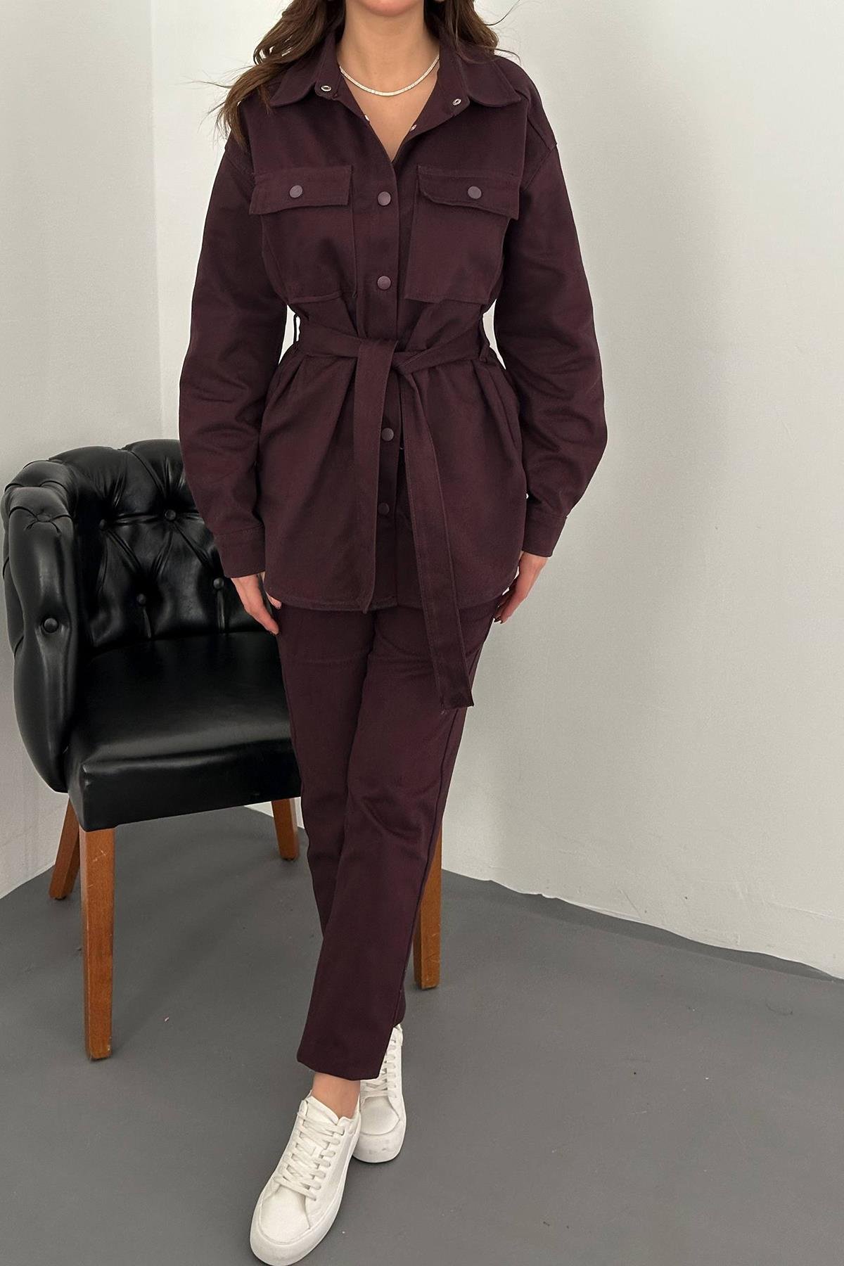 Toptan Bordo Gabardin Takım