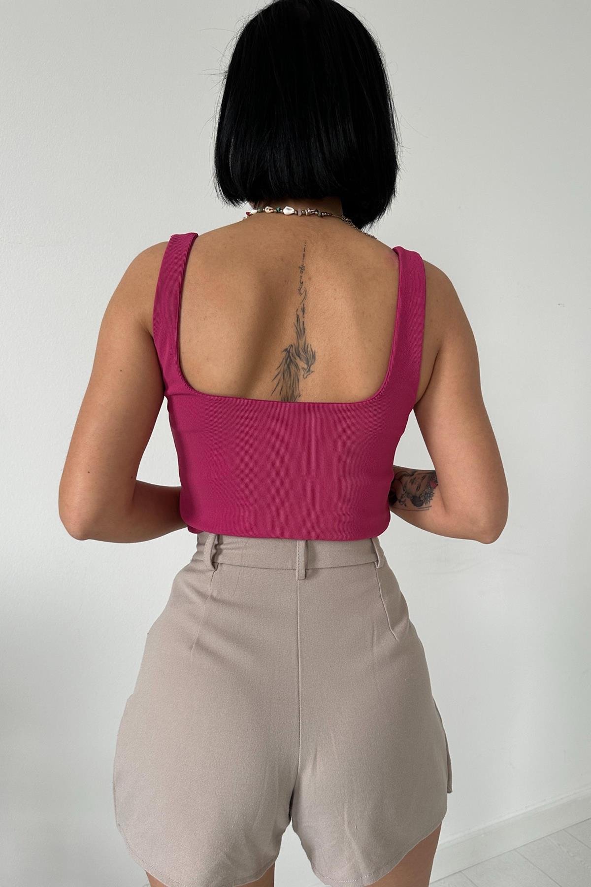 Fuchsia Strap Blouse