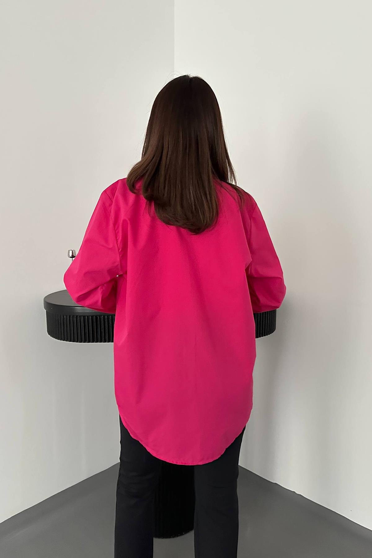 Wholesale Fuchsia Poplin Shirt