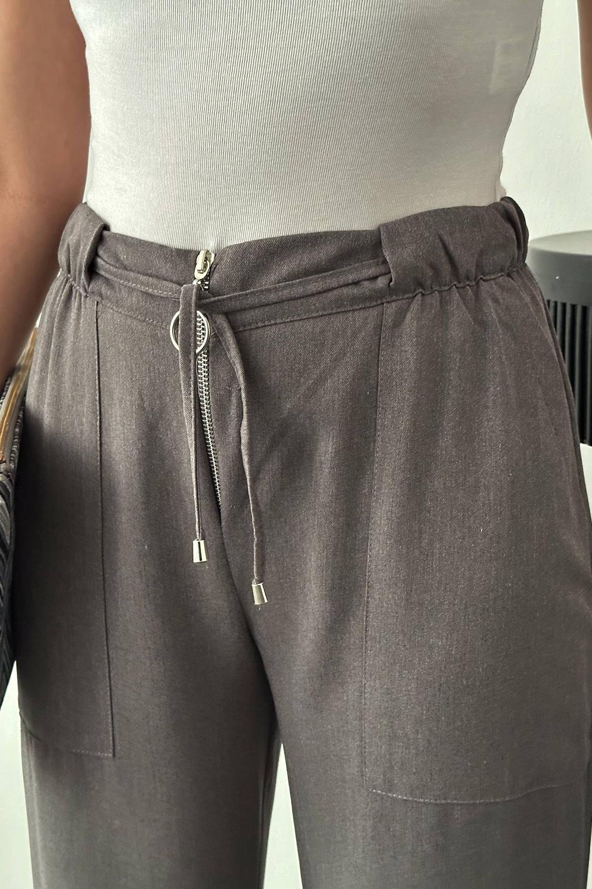 بنطلون رمادي بسحاب أمامي للبيع بالجملة