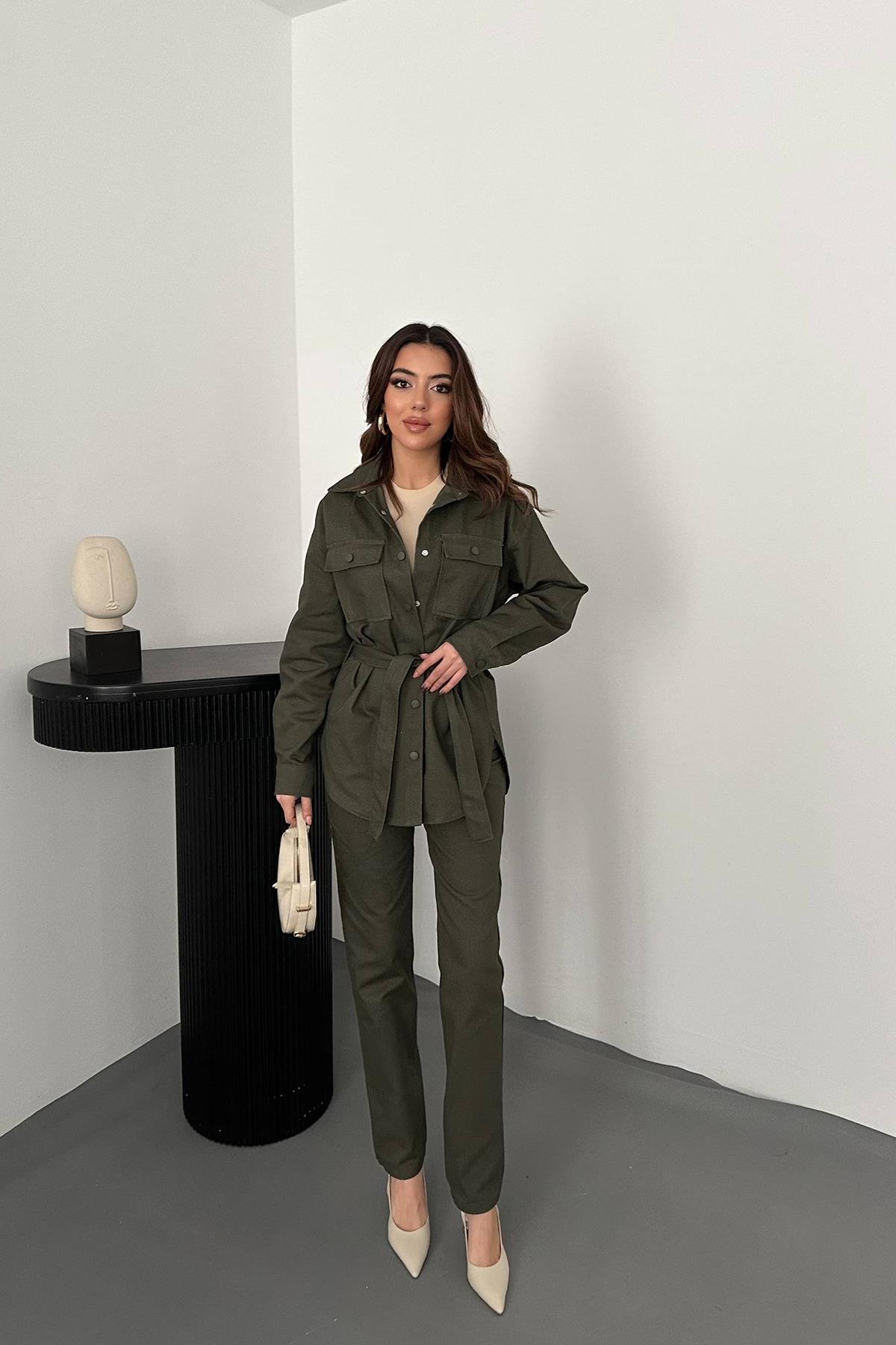 Toptan Haki Gabardin Takım