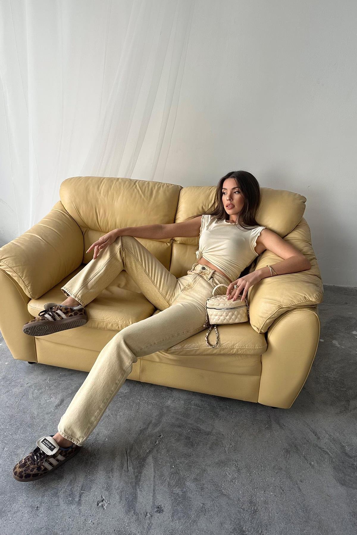 Wholesale Mustard Straightmania Jeans Pants