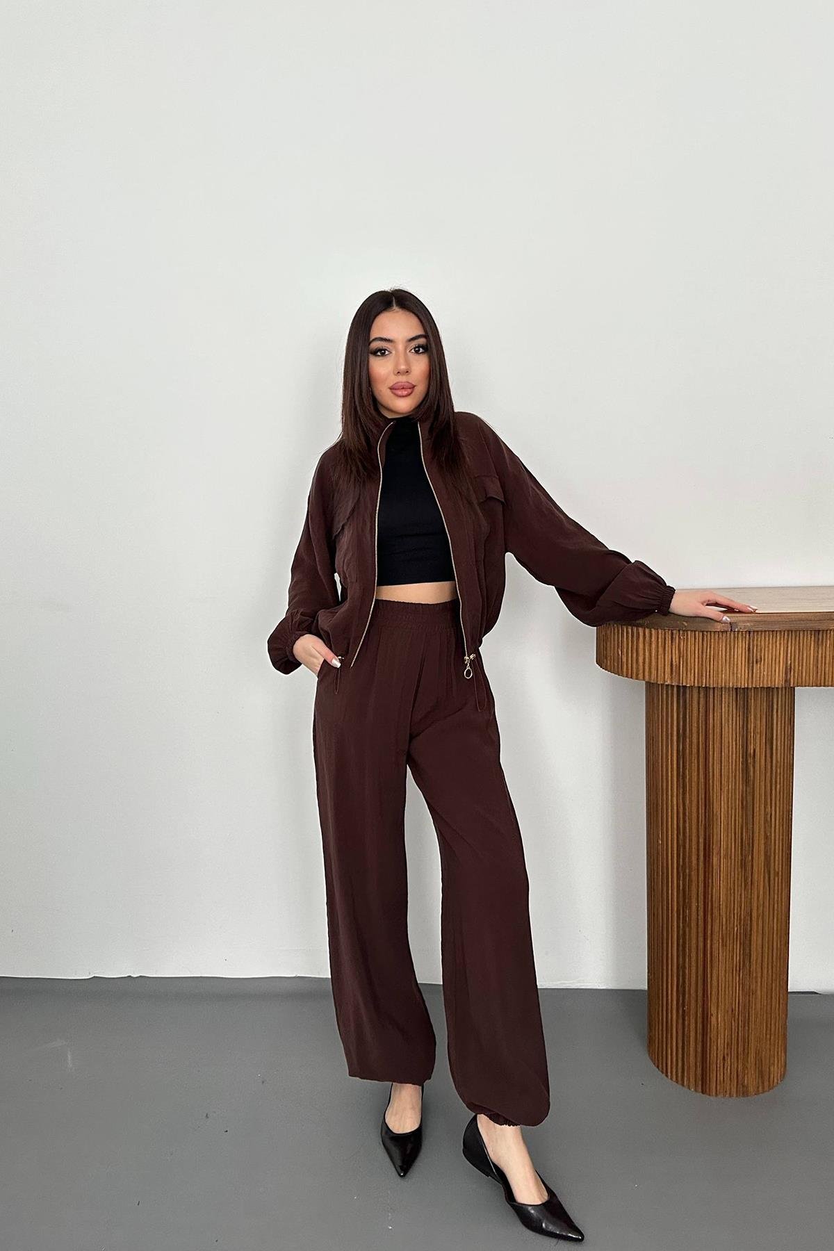 Toptan Kahverengi İkili Modal Takım