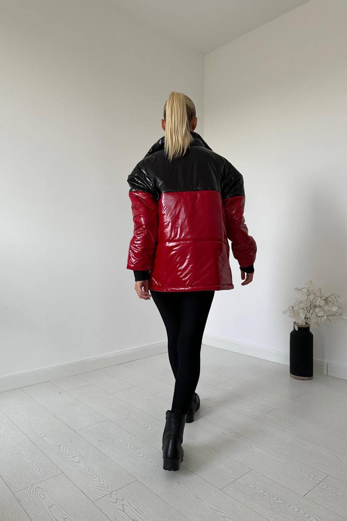 Toptan Kırmızı Parlak Şişme Mont