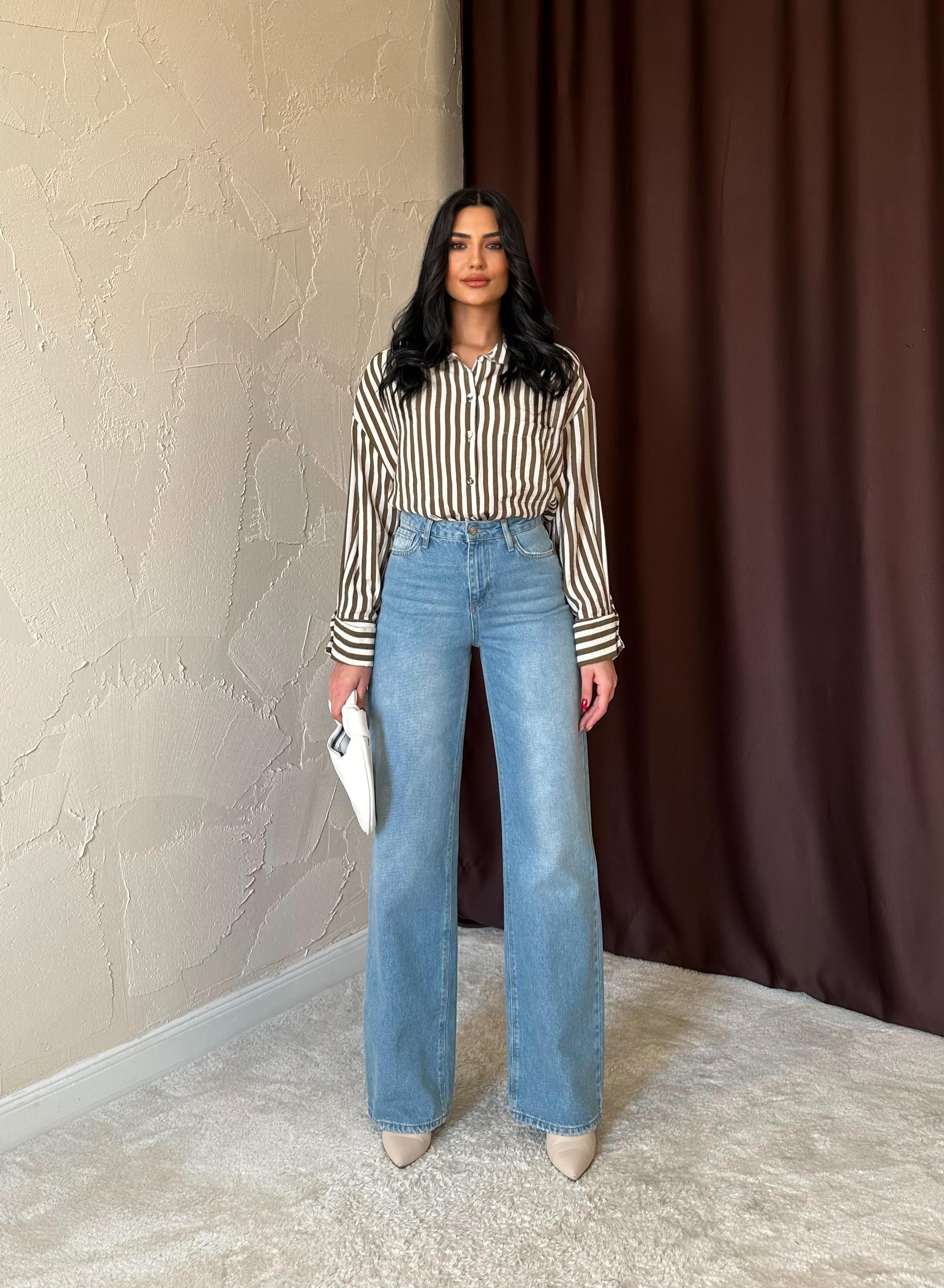 Оптовые синие удобные джинсы брюки