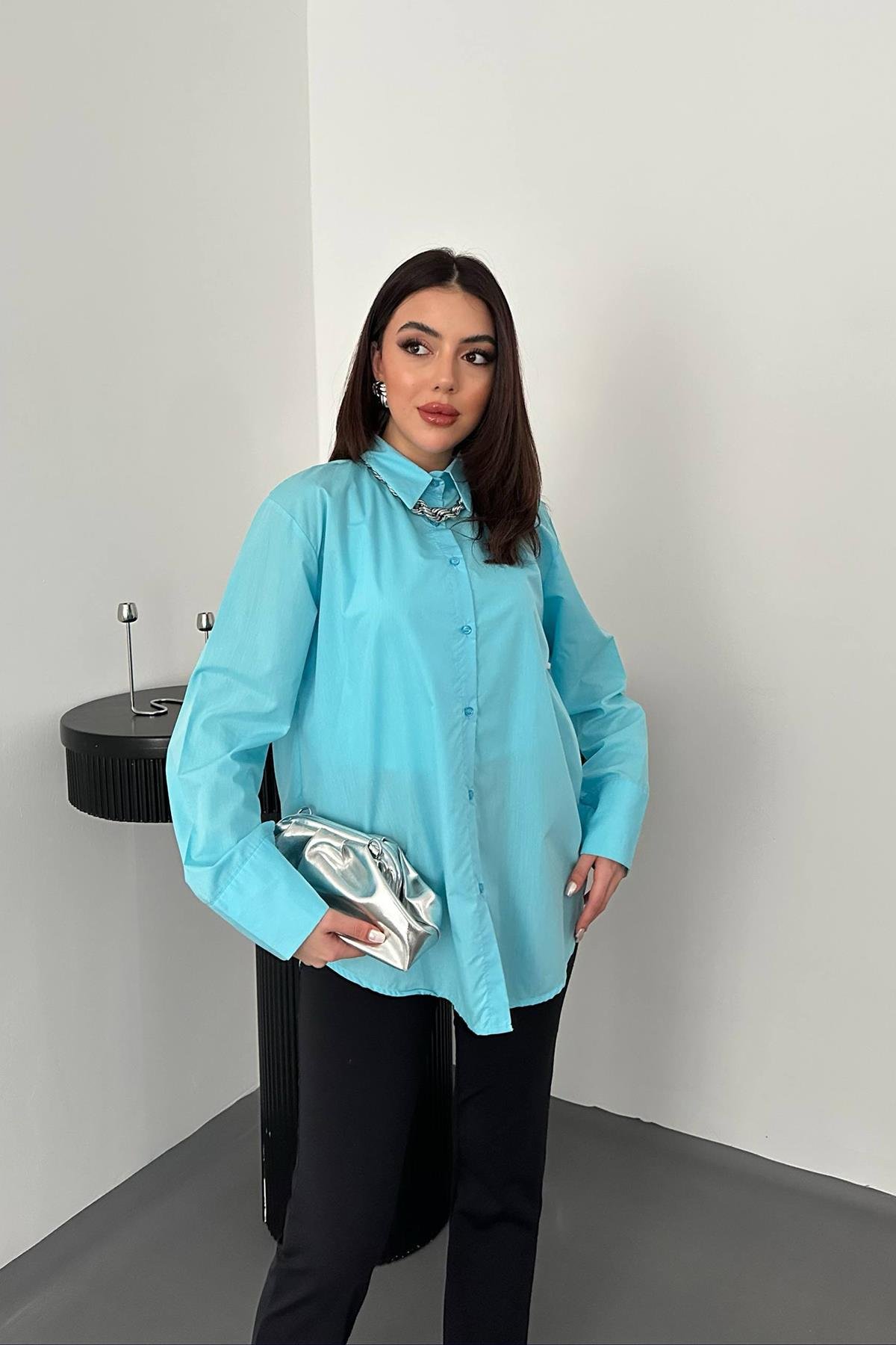 Wholesale Blue Poplin Shirt