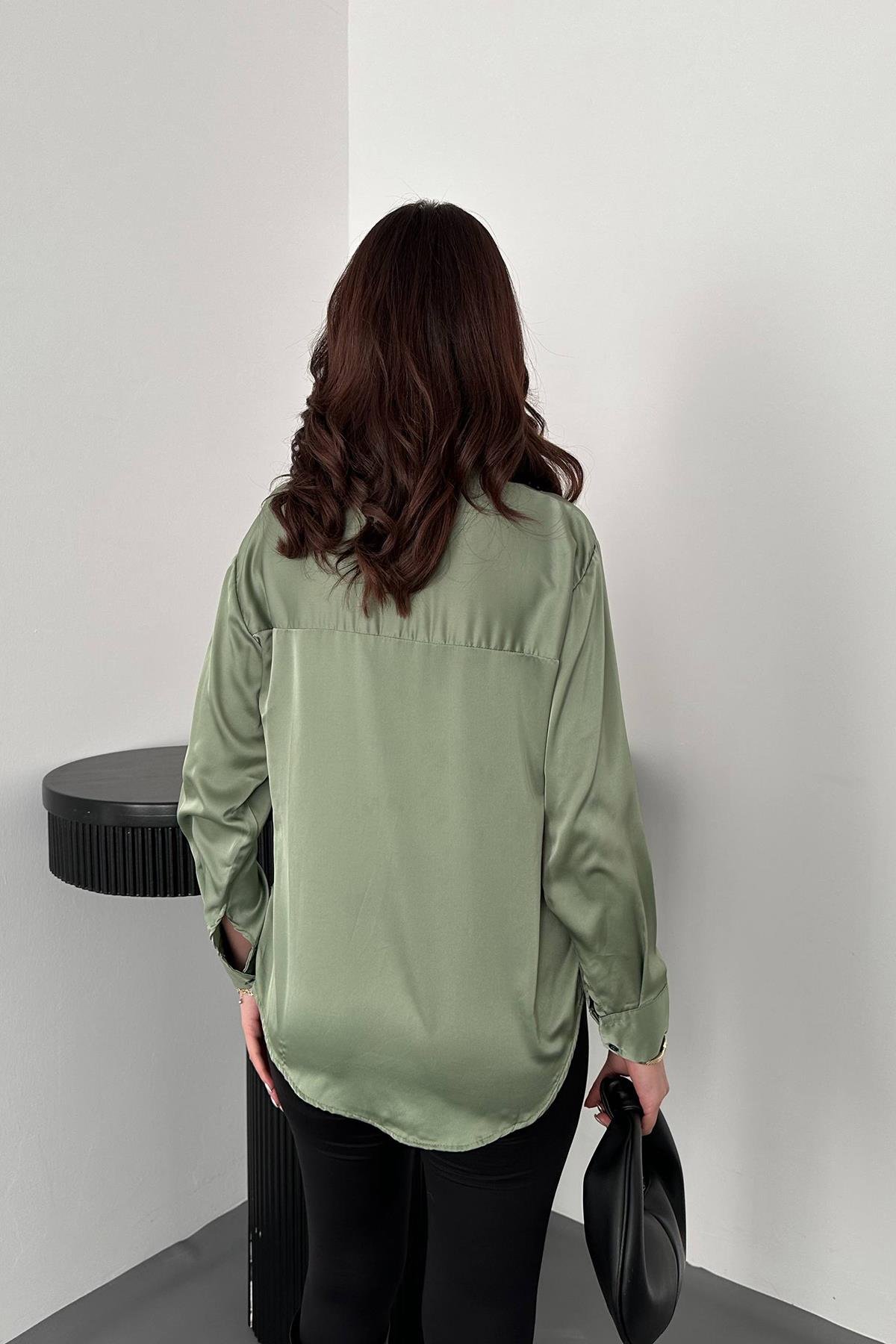 Wholesale Mint Satin Shirt
