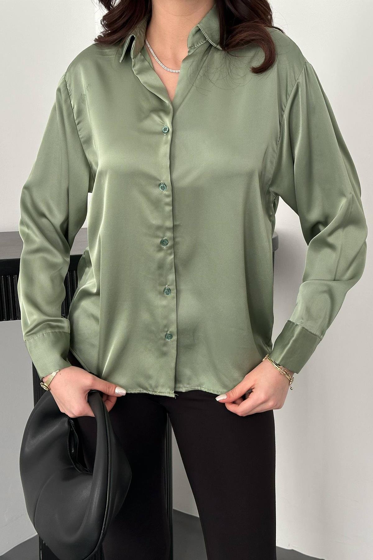 Wholesale Mint Satin Shirt
