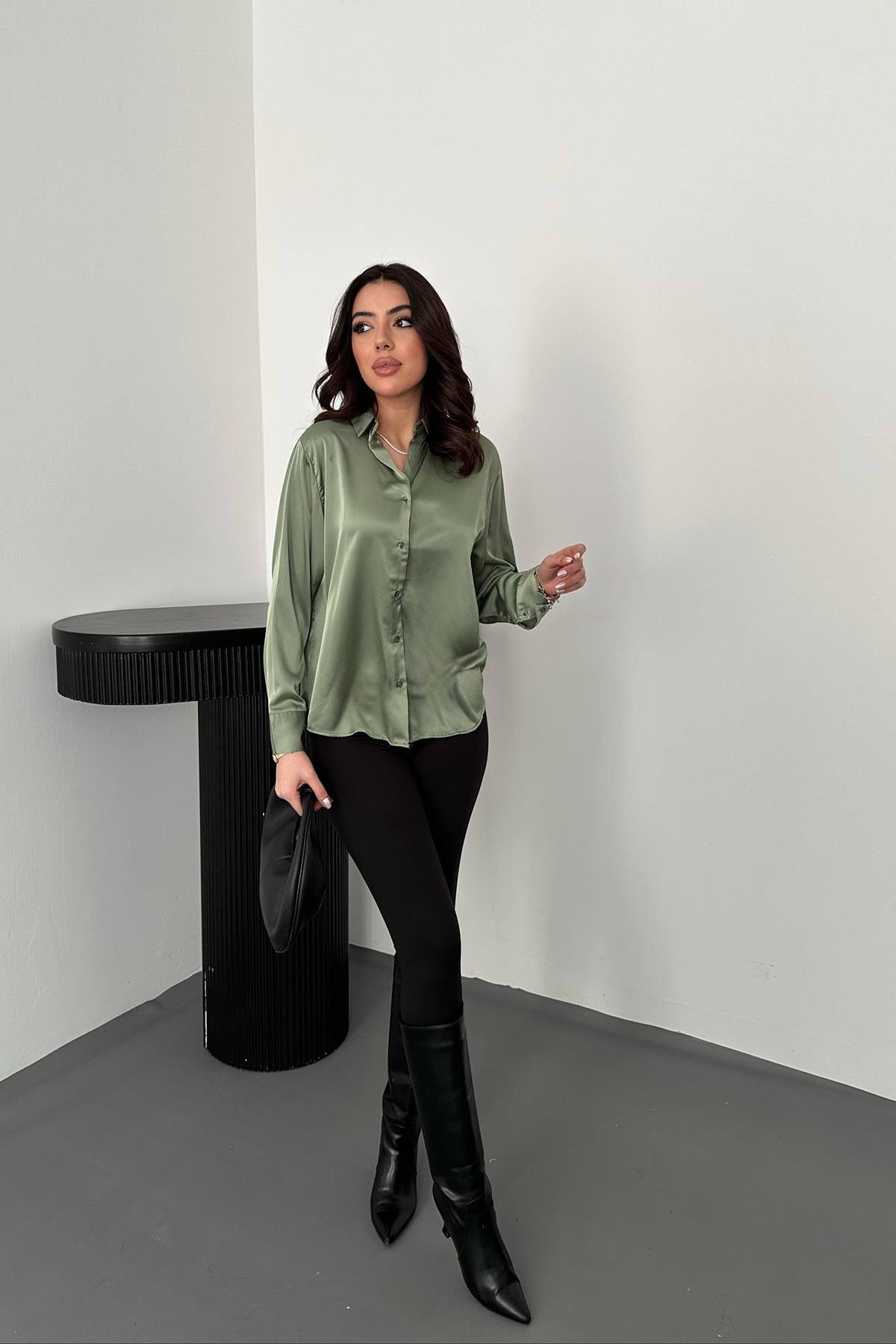 Wholesale Mint Satin Shirt