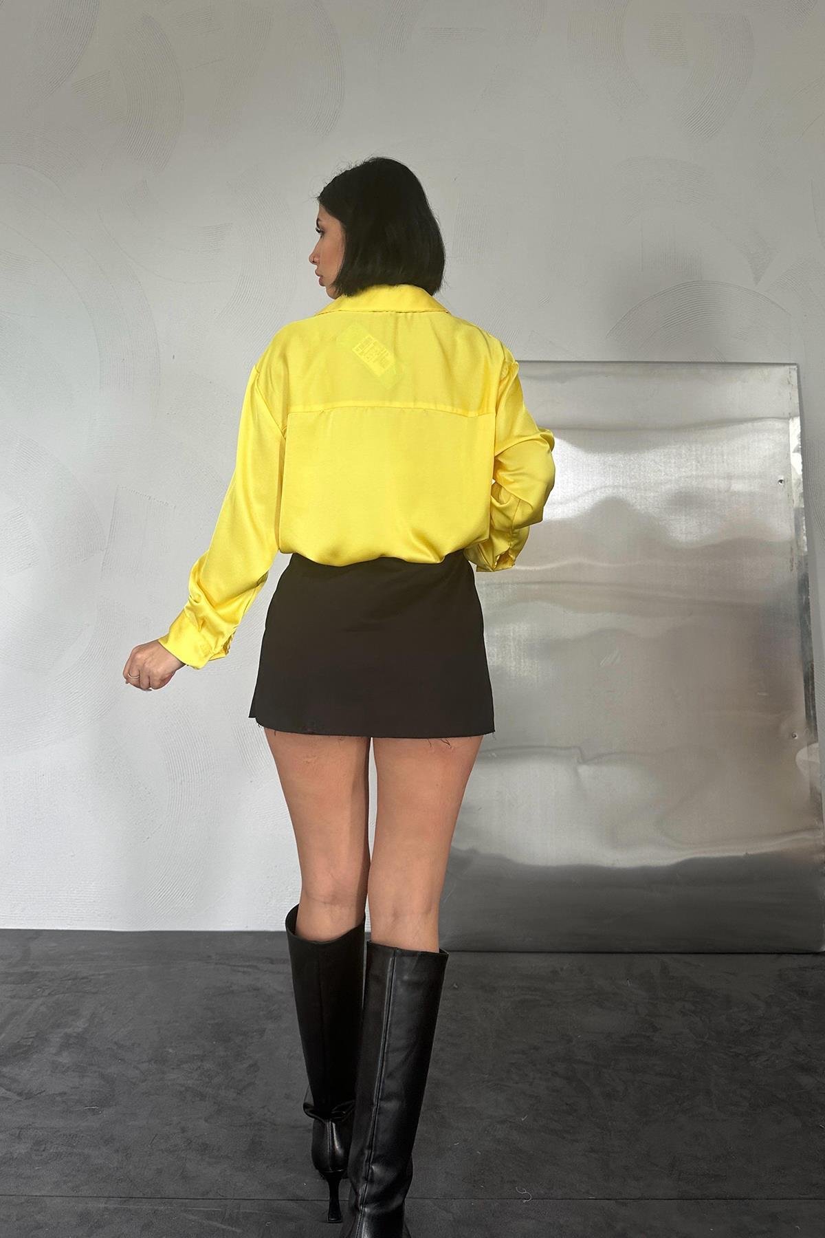Wholesale Yellow Satin Shirt