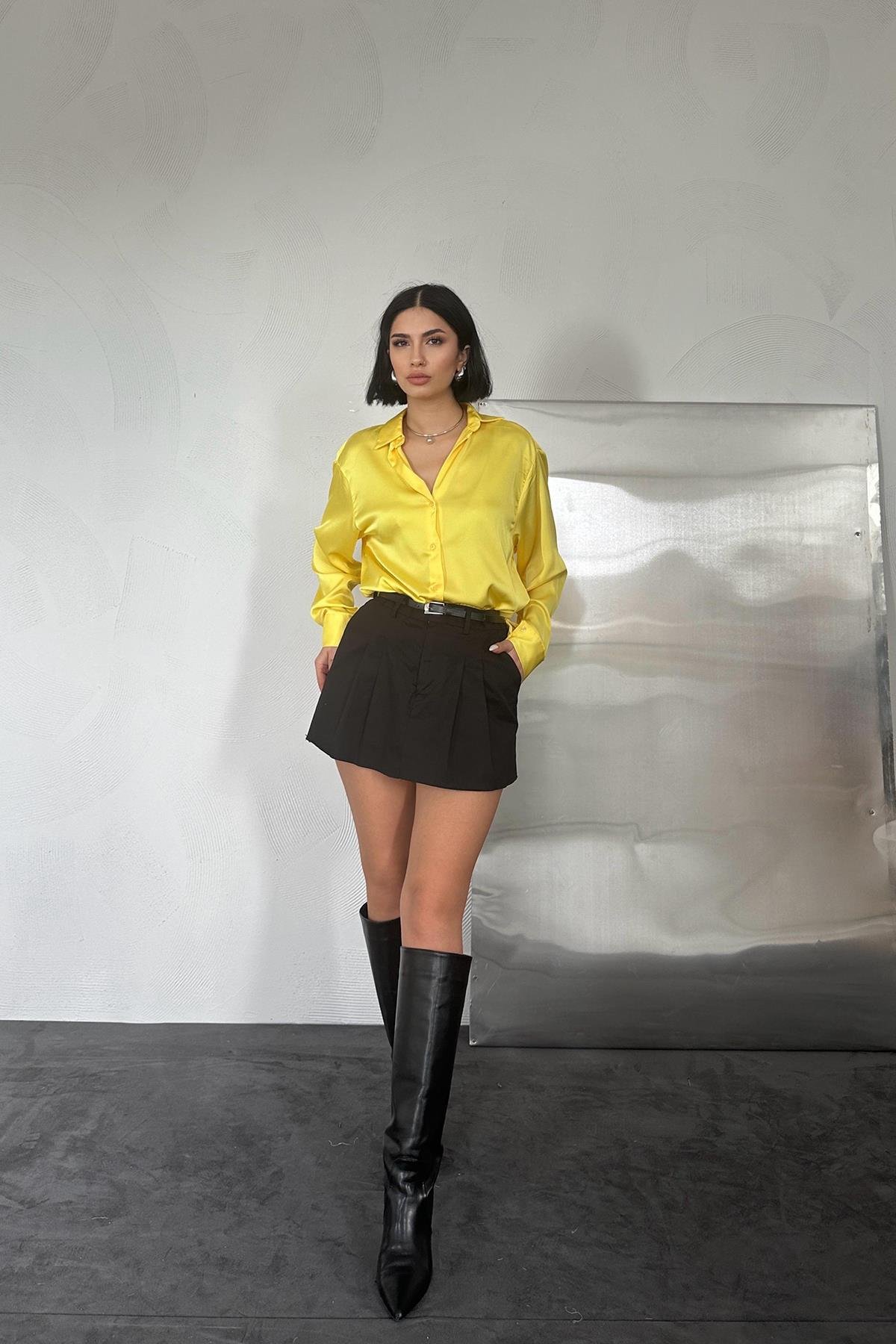 Wholesale Yellow Satin Shirt