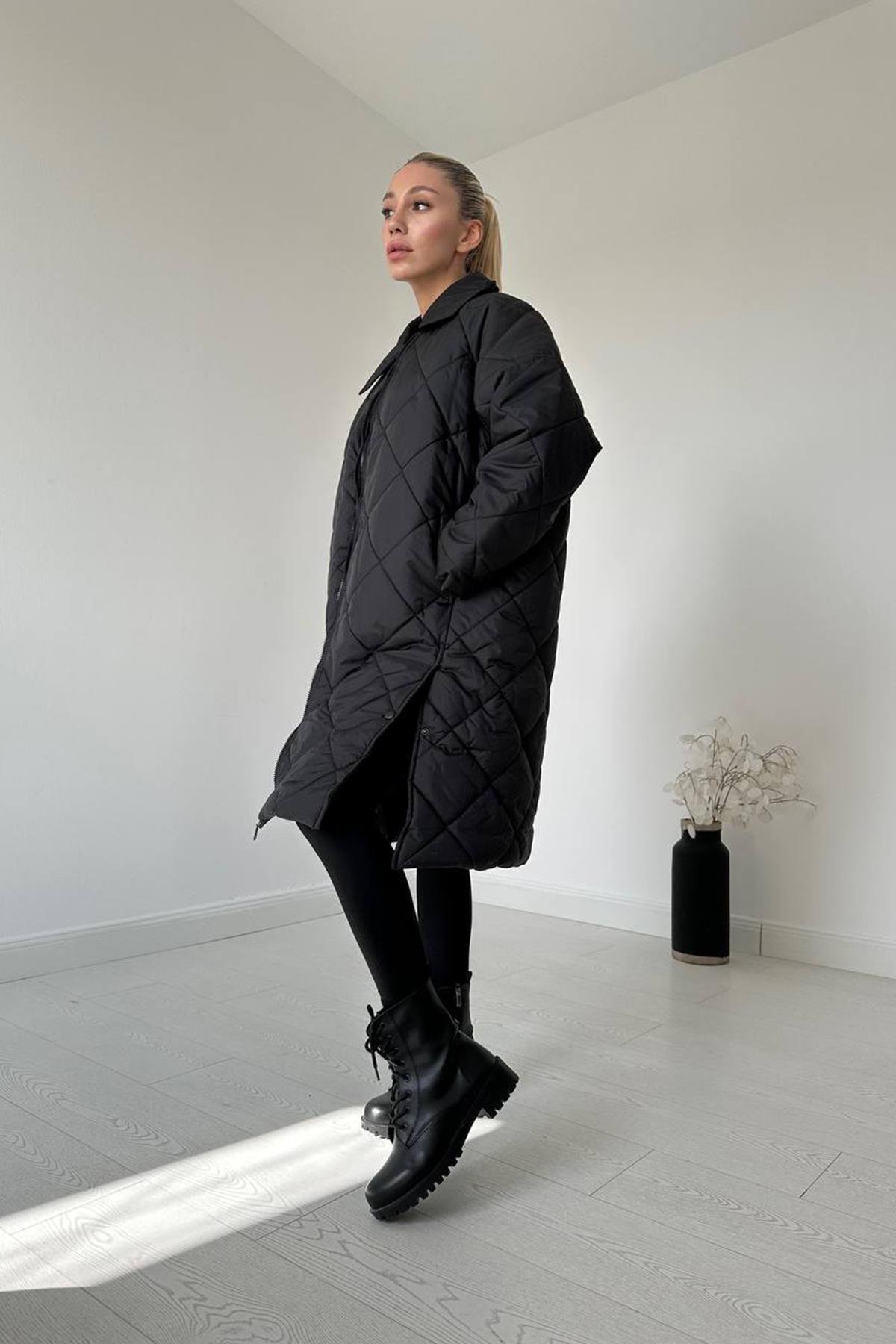 Black Diamond Pattern Coat