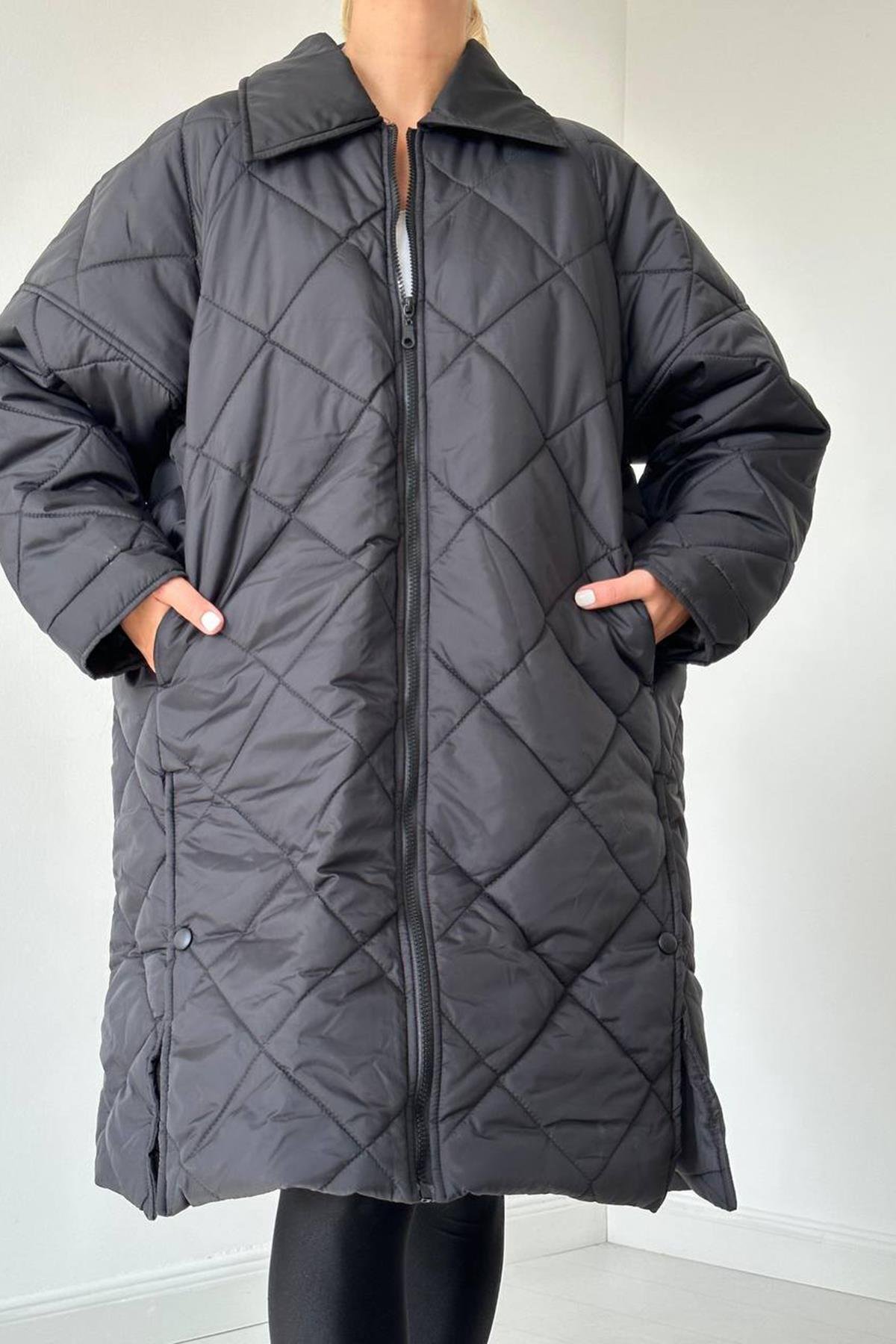 Black Diamond Pattern Coat