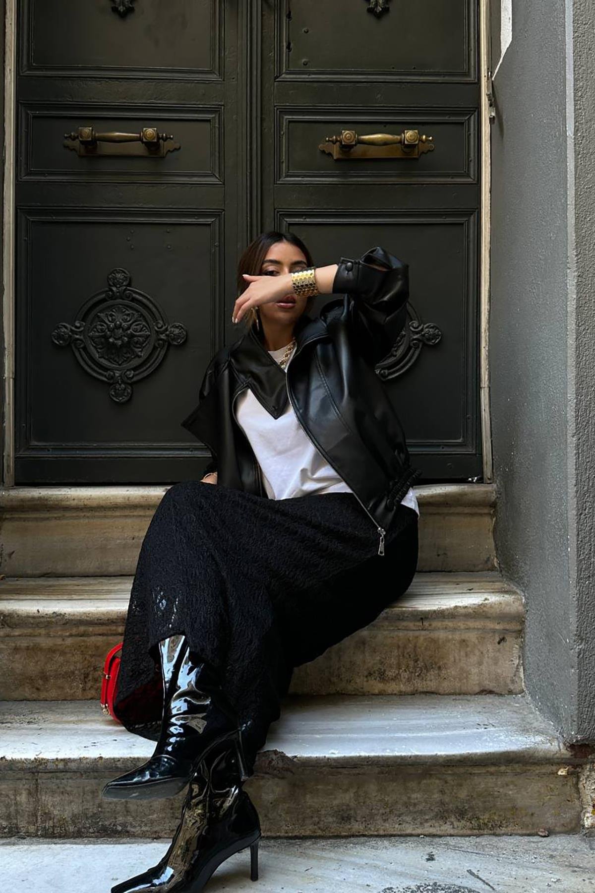 Toptan Siyah Deri Ceket