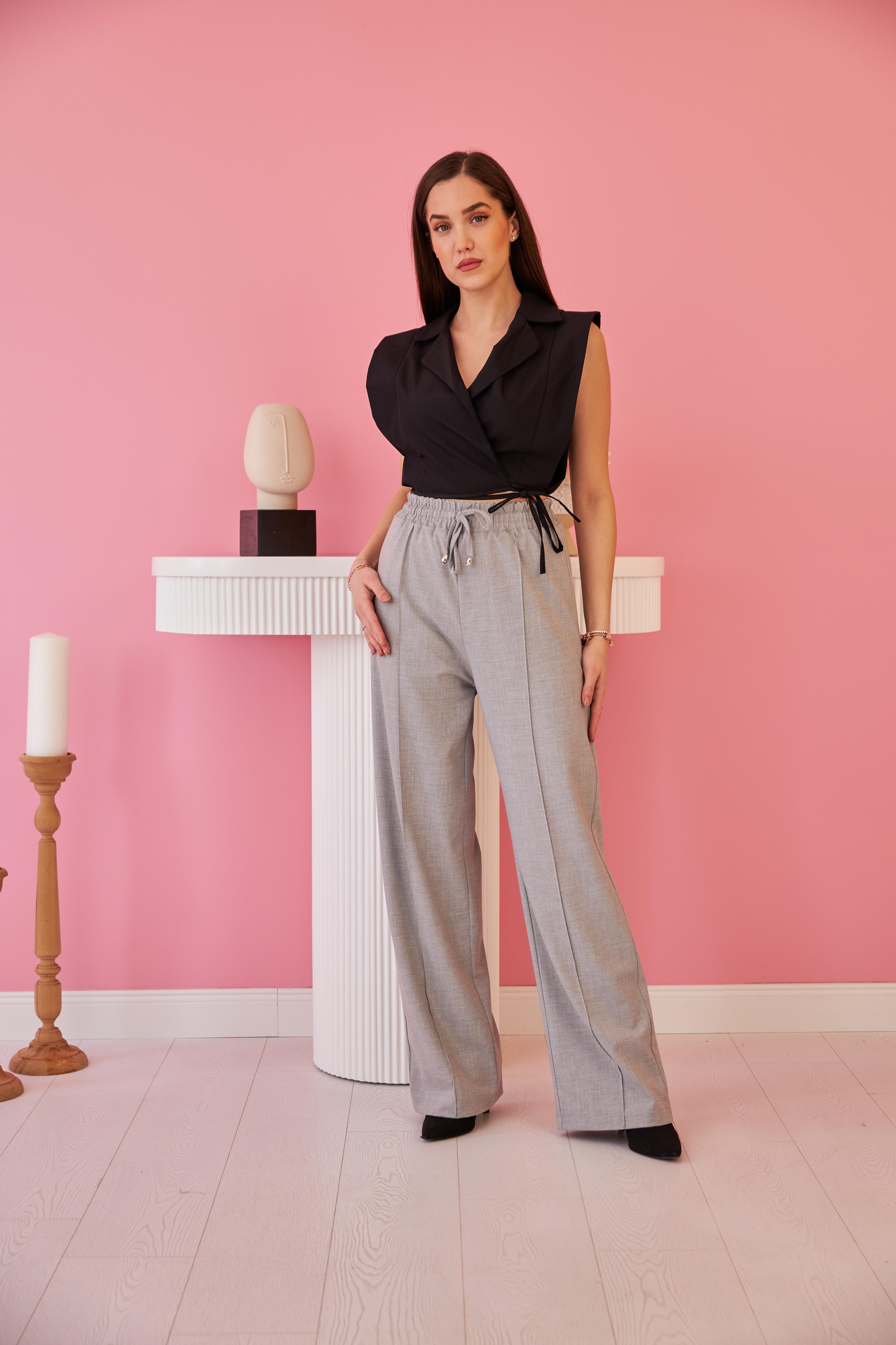 Wholesale Black Sheer Shoulder Blouse