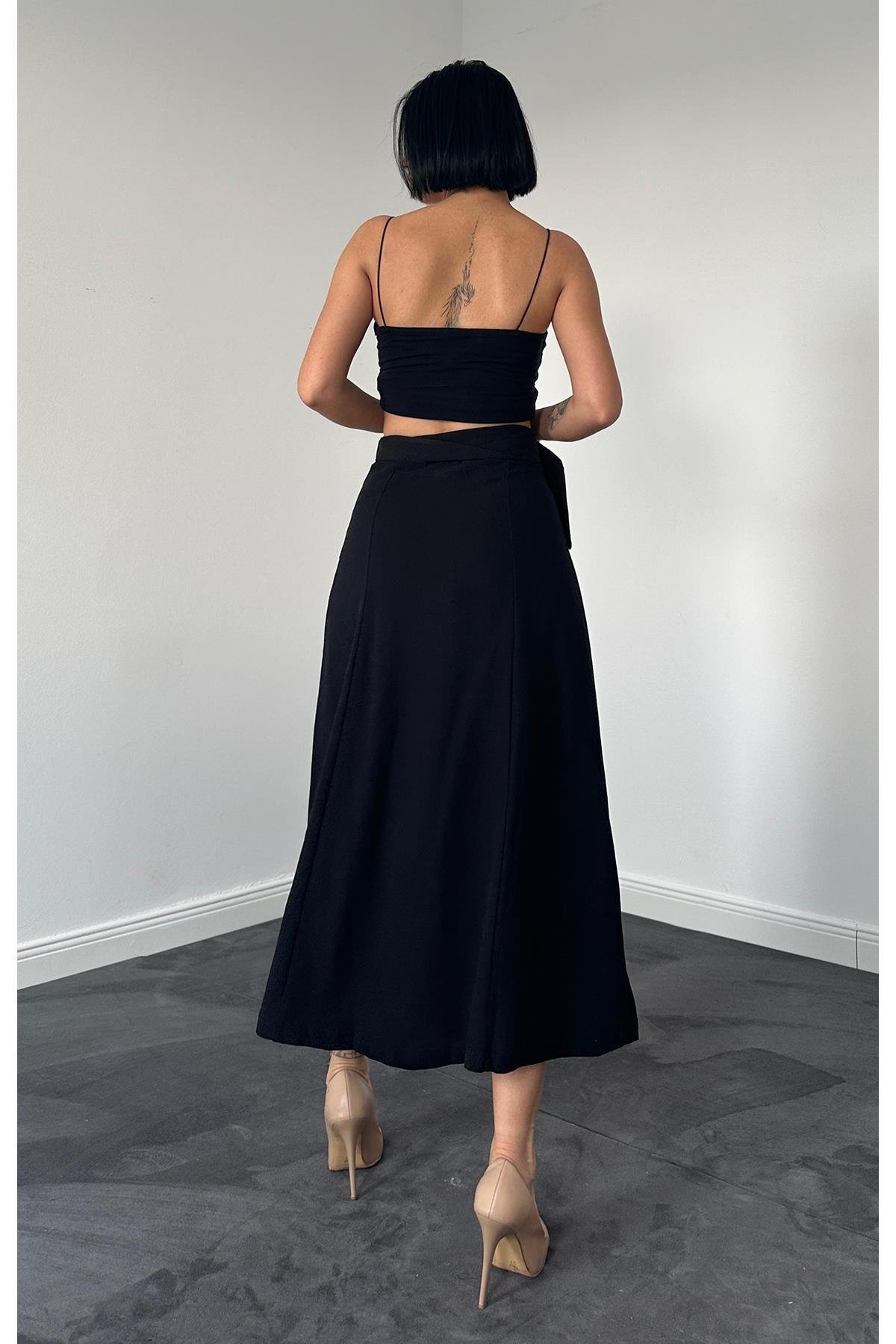 Toptan Siyah Kemerli Etek