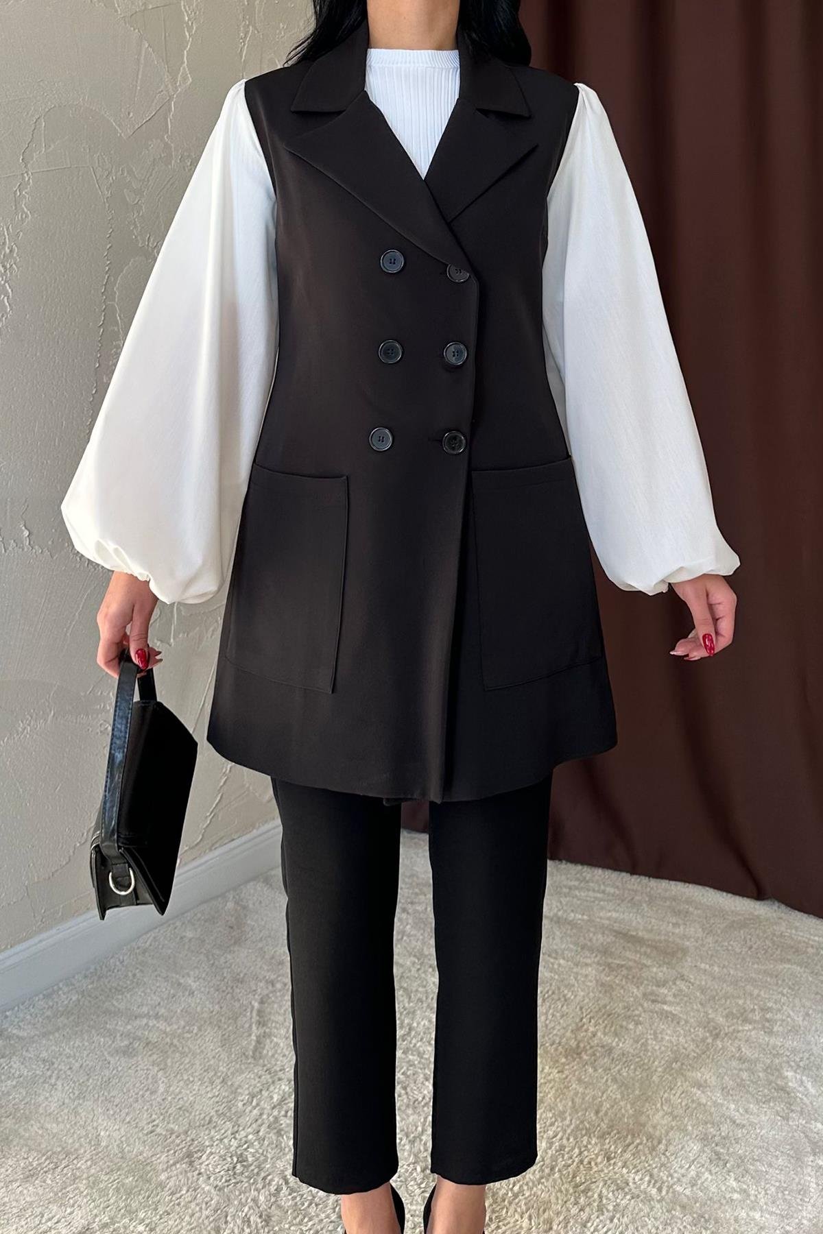 Toptan Siyah Pensli ve Dar Paça Pantolon