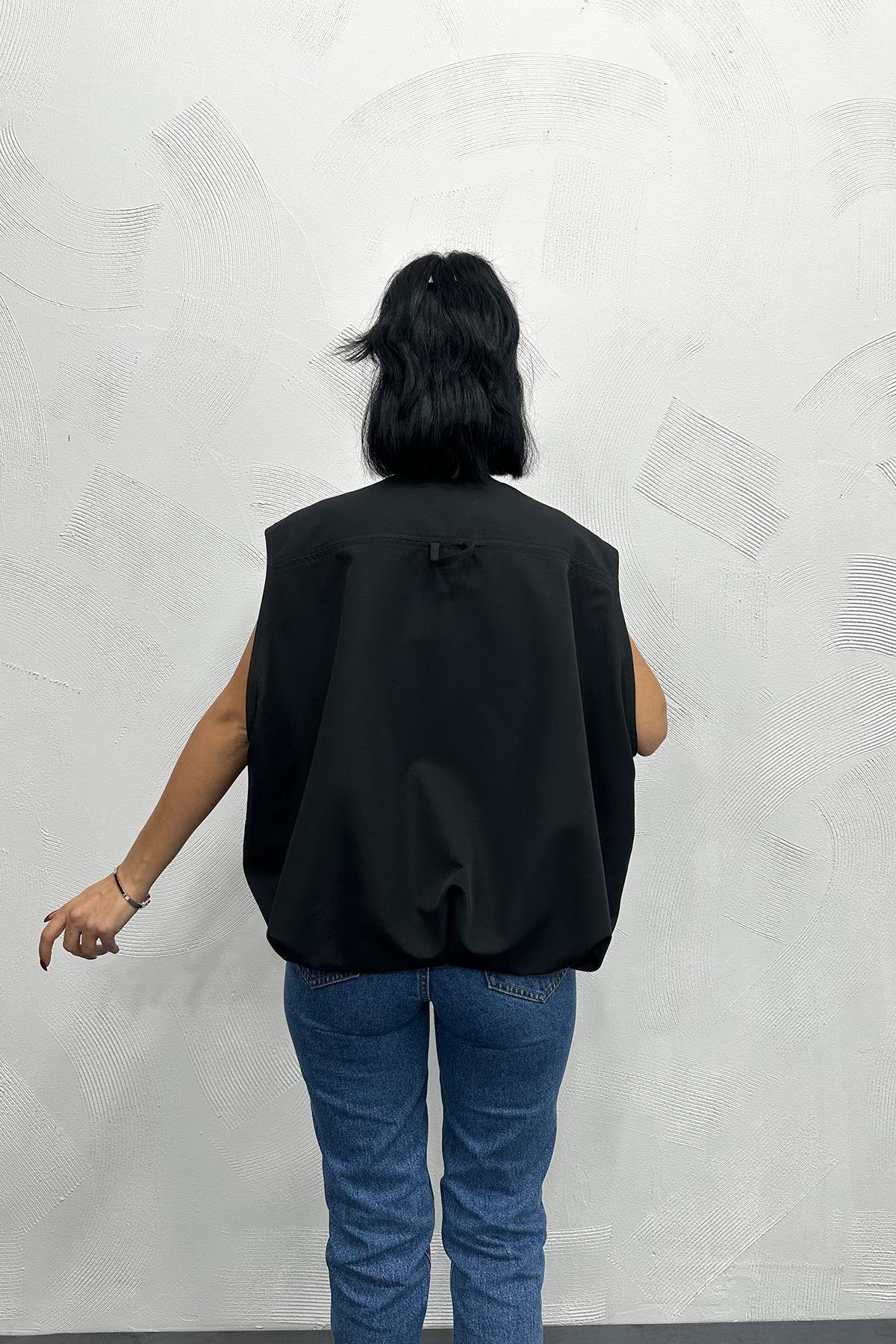 Toptan Siyah Pileli Yelek