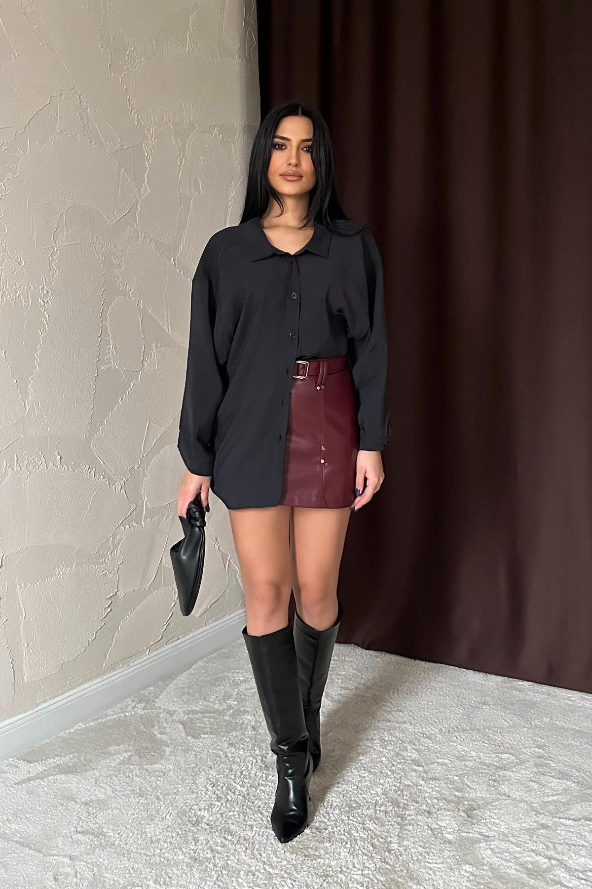 Toptan Siyah Salaş Gömlek