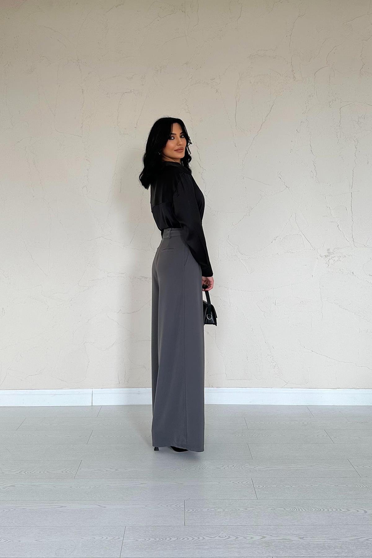 Toptan Siyah Saten Gömlek