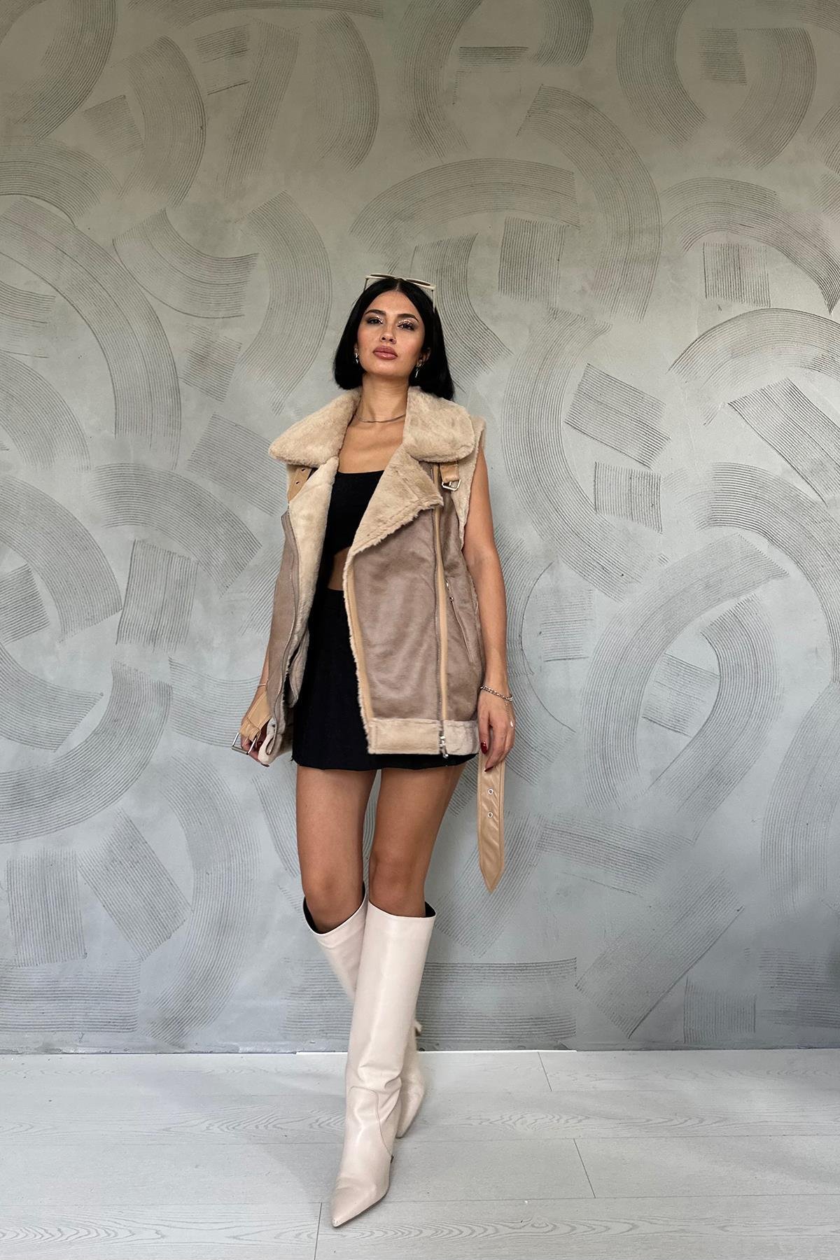 Toptan Taba Kürklü Yelek