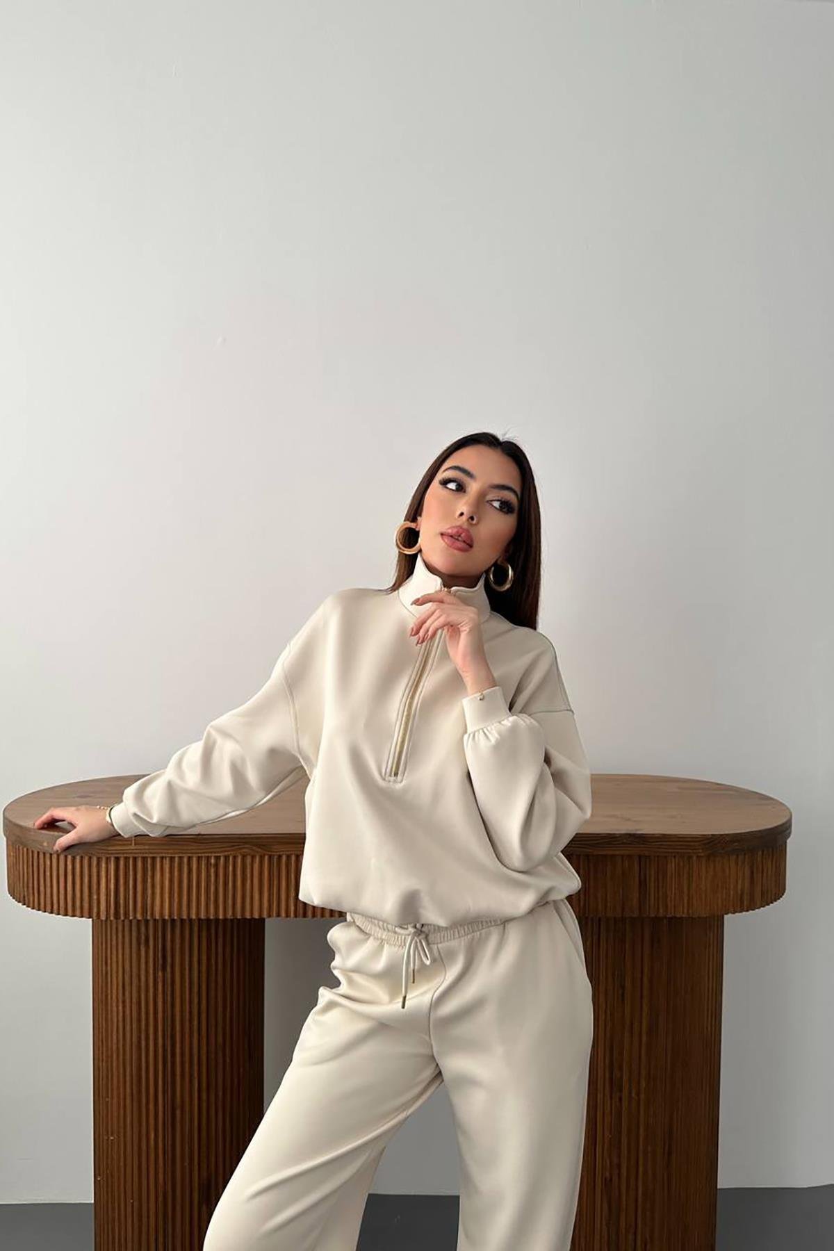 Toptan Taş Önü Fermuarlı Scuba Takım