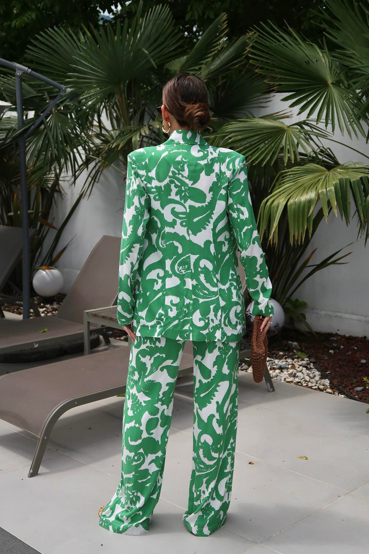 Toptan Yeşil Ceket ve Pantolon Takım