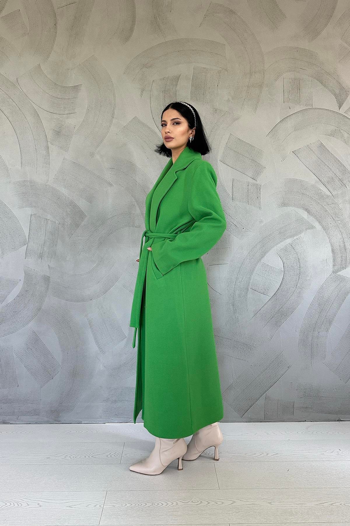 Yeşil Kuşaklı Midi Kaban