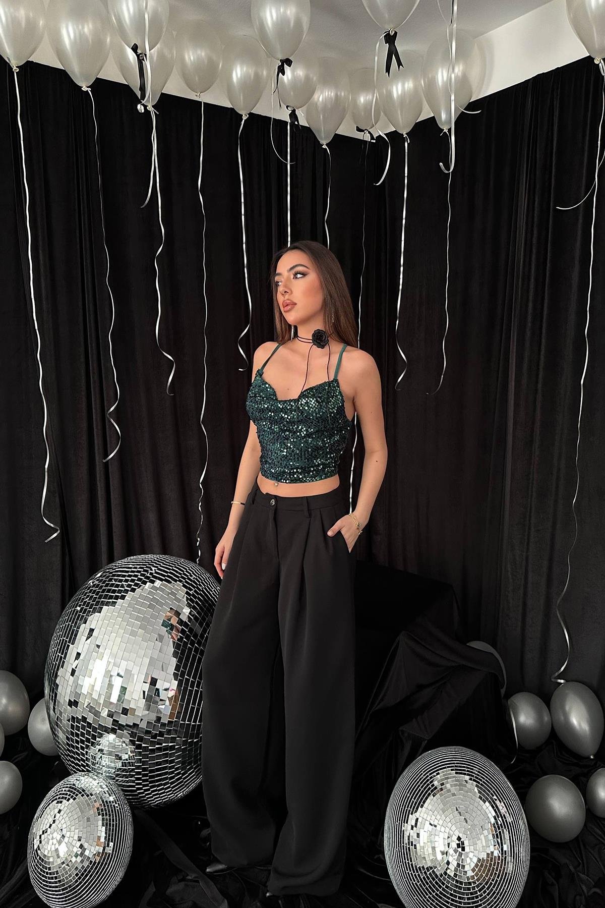 Wholesale Emerald Strappy Degaje Blouse