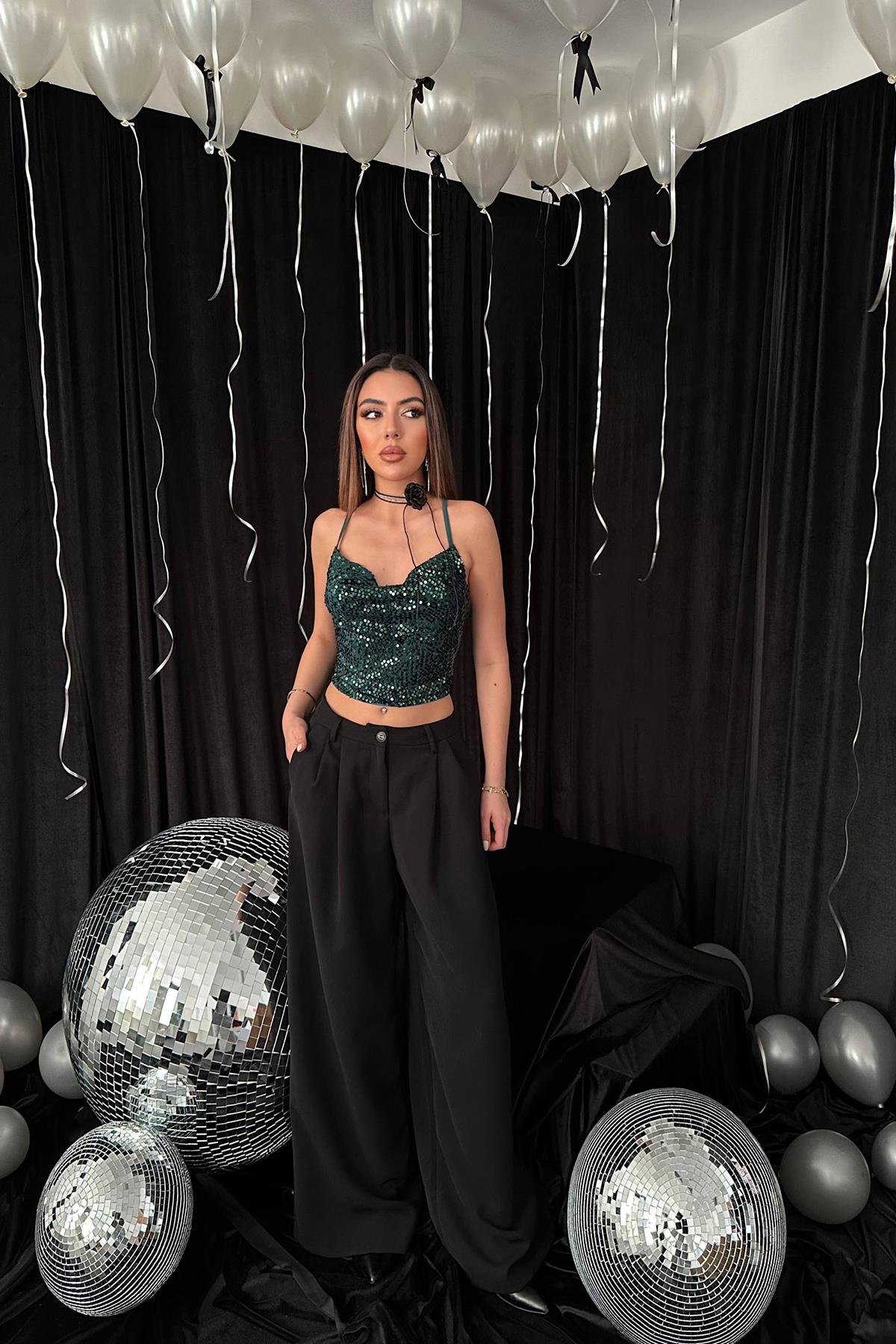 Wholesale Emerald Strappy Degaje Blouse