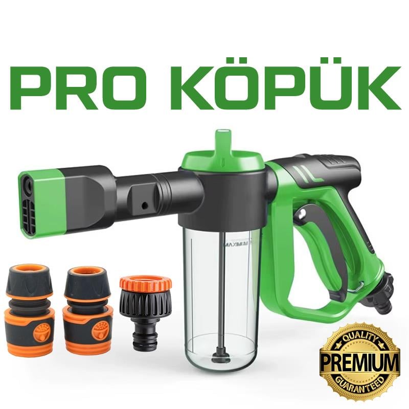Foam Blaster PRO Araba Yıkama Köpük Tabancası Bahçe Hortumu Püskürtme Kar Köpüğü Tabancası Green
